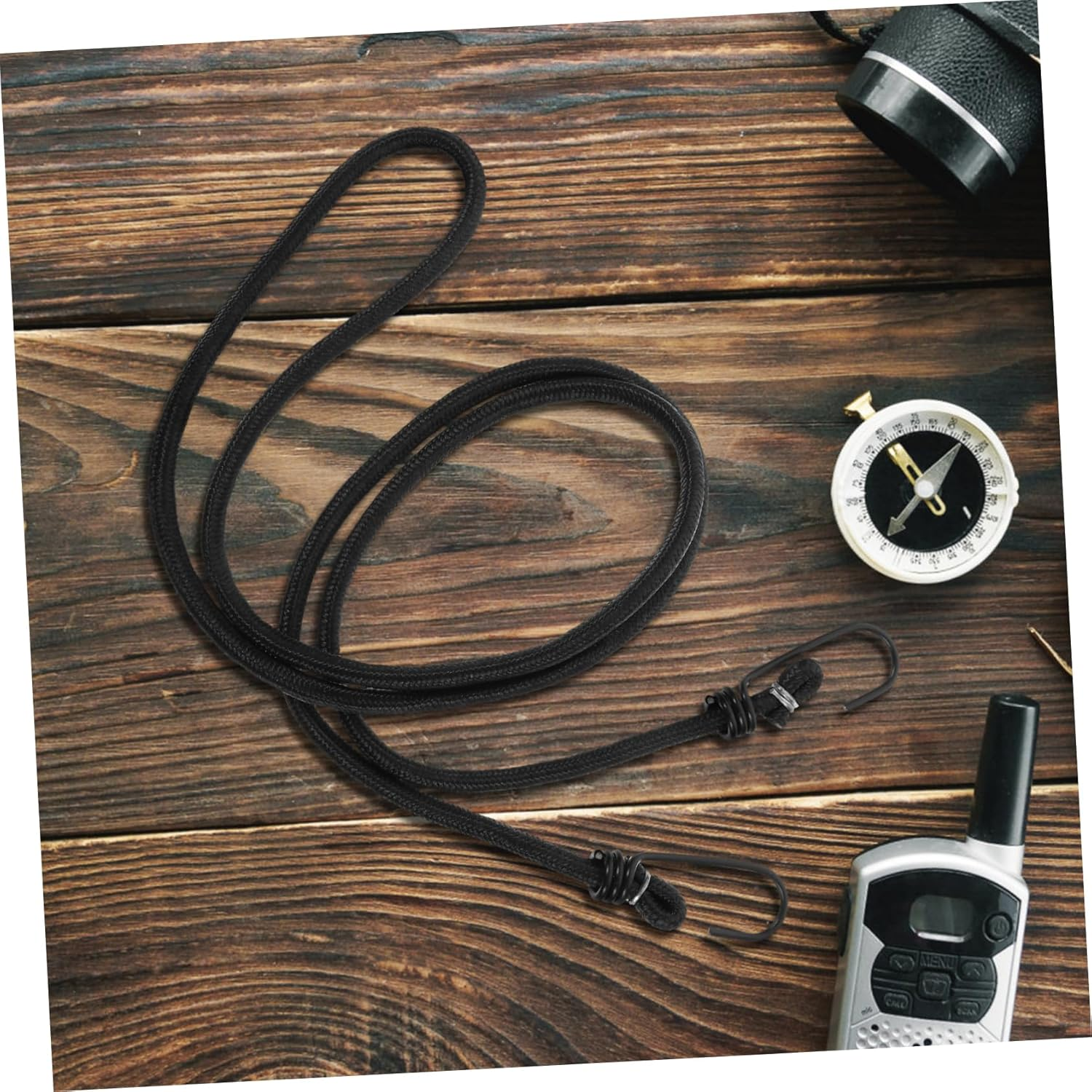 JOINPAYA Elastic Bicycle Luggage Rope with Hooks, High Strength Adjustable Bungee Cord Elastic Tie Strap for Mountain and Fixed Gear Bikes, Black, Suitable for Bikepacking and Outdoor Travel image number 4