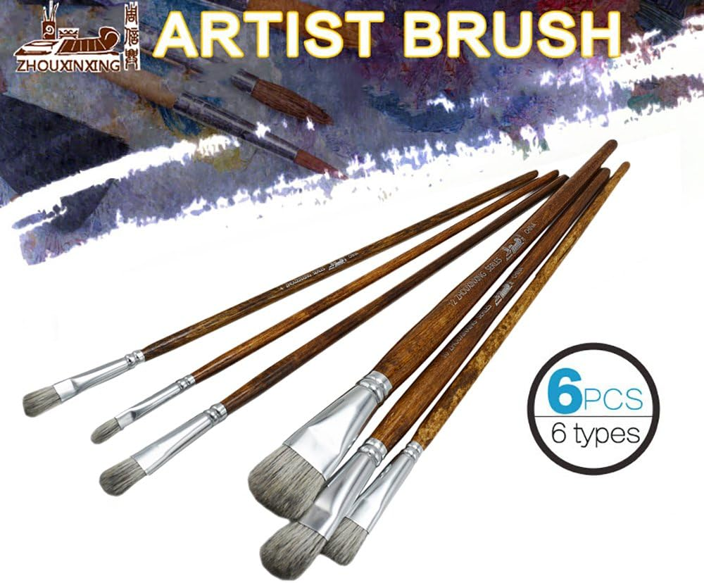 ZHOUXINXING Squirrel Hair Brush Watercolor Acrylic Paint Brush Set for Drawing Painting Art Supplies Brush Pen Artist Oil Painting Brushes image number 2