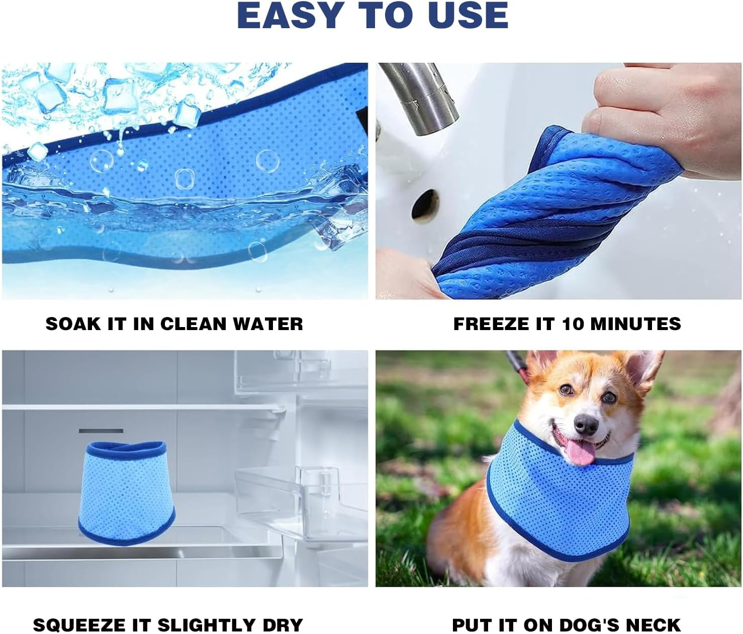 Neckerchief Cooling Dog, Dog Neckerchiefs, Cooling Dog Collar, Cooling Dog Bandana, Breathable, M image number 3