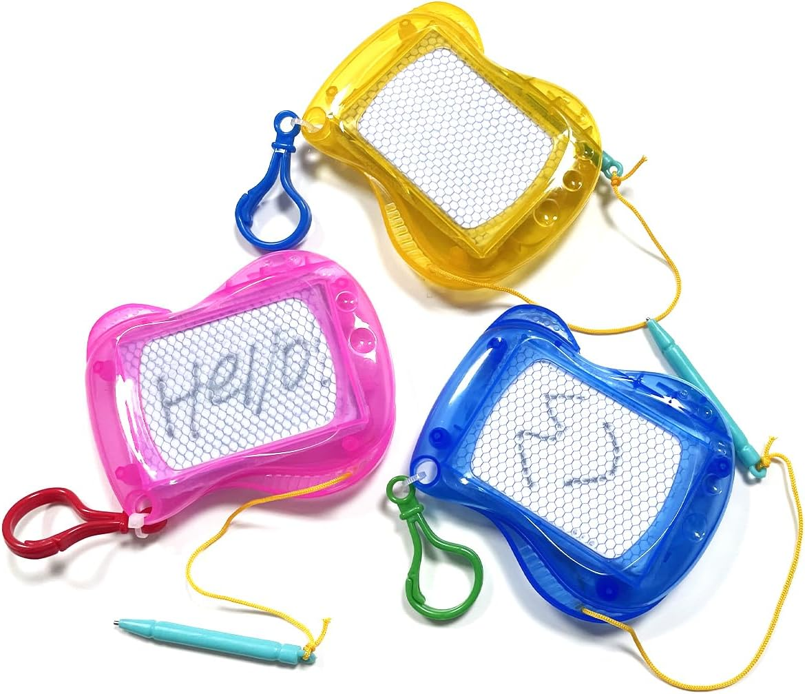 BEZANU Mini Magnetic Drawing Board, 3 PCS Doodle Board Keychain for Birthday Gift, Goodie Bag Filler (8.5 X 10Cm/3.34 X 3.93In) image number 2
