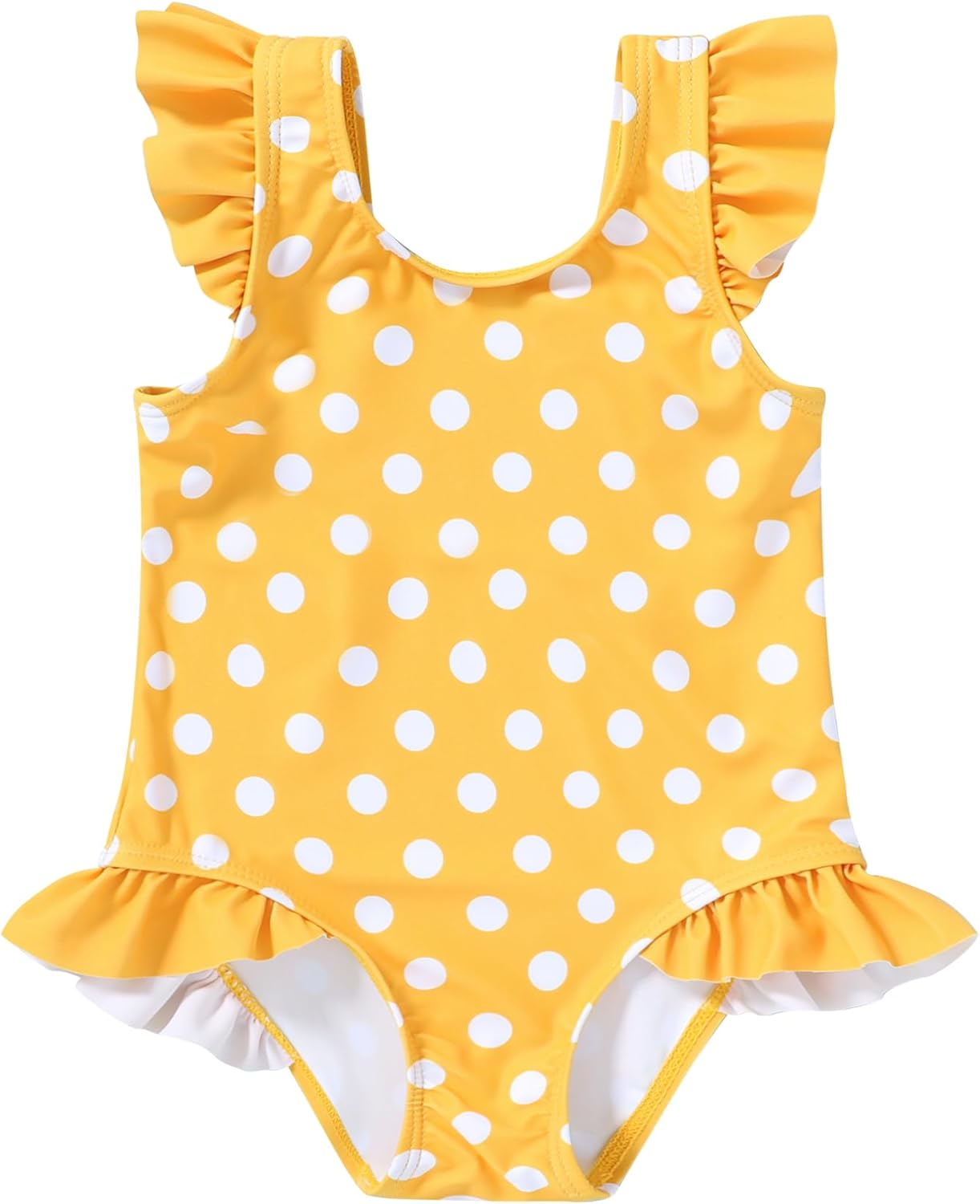 Tiny Cutey Toddler Girl Swimsuit Ruffled Stripe Sleeveless Swimwear One-Piece Baby Girl Bathing Suits image number 1