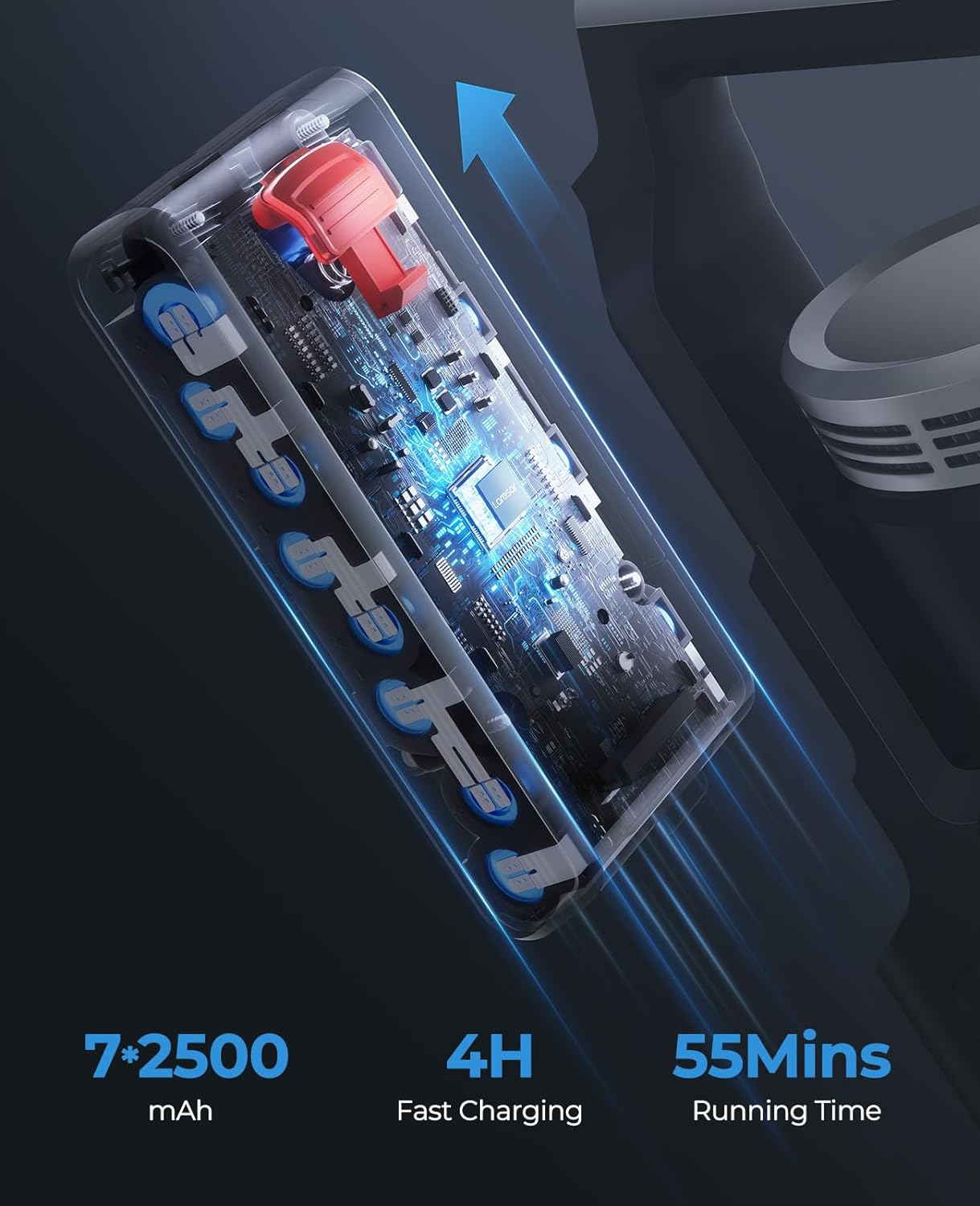 Laresar Elites6 Cordless Vacuum Cleaner,Max 55Mins Runtime,450W/38000Pa Stick Vacuum,Lcd Animation Display,Anti-Tangle Upright Vacuum,Hardwood Floor/Carpet/Pet Hair/Sofa image number 4