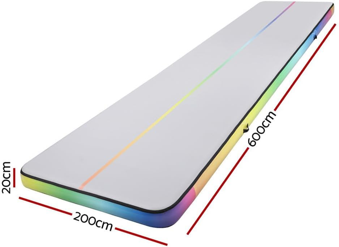 Everfit Air Track, 6M Inflatable Yoga Gymnastics Mat Tumbling Mats Thick Training Exercise Airtrack Flooring Home Gym Equipment Outdoor Fitness, Anti-Slip Wear-Resistant Colourful image number 4