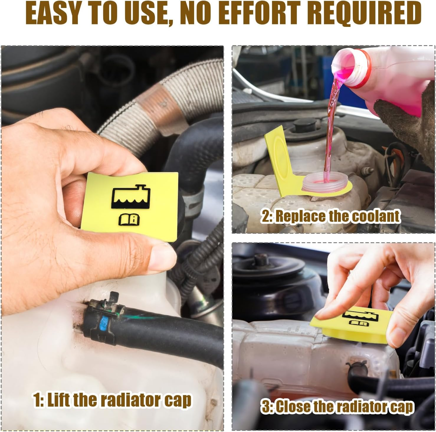 2Pcs Engine Coolant Reservoir Cap, Coolant Cap Replacement Radiator Recovery Overflow Tank Cap Tight Sealing Car Accessories Compatible with Jeep Chrysler Dodge Ram image number 1