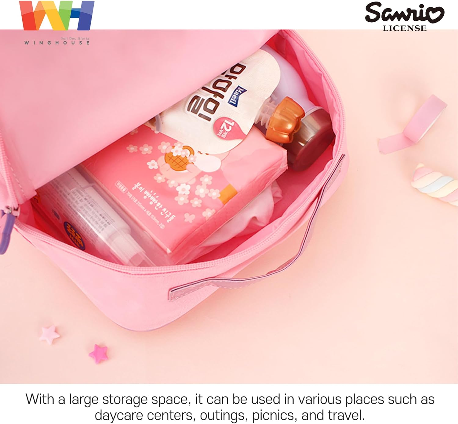 Sanrio Toddler Safety Harness Backpack &ndash; Cinnamoroll, Kuromi & My Melody | Anti-Lost Bag with Leash Strap for Kids | Kawaii Character Travel Daypack | Official Sanrio image number 5