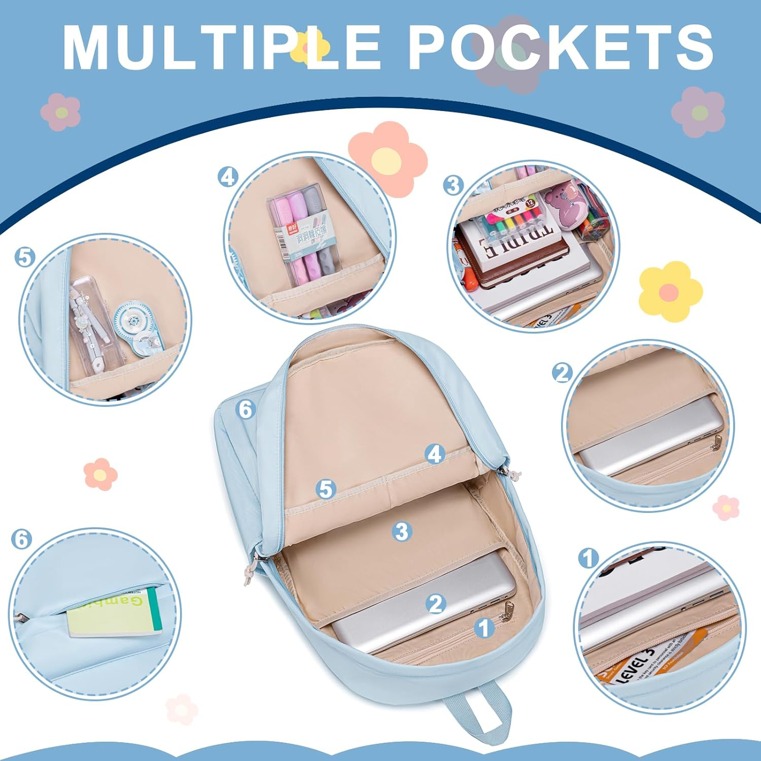 Bluboon Backpack for School Kids Backpack Girls Bookbag Laptop Backpack Gifts for Women