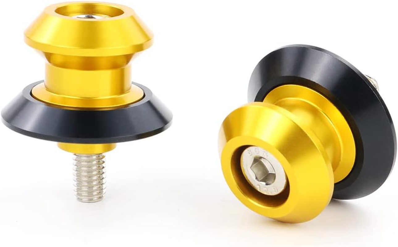 2Pcs 8MM Motorcycle Swing Arm Sliders Spool CNC Swing Arm Stand Screw for Bmw S1000RR Honda CBR600RR 1000RR Kawasaki Z800 Z900 Z1000 Ducati Gold - Gold image number 6