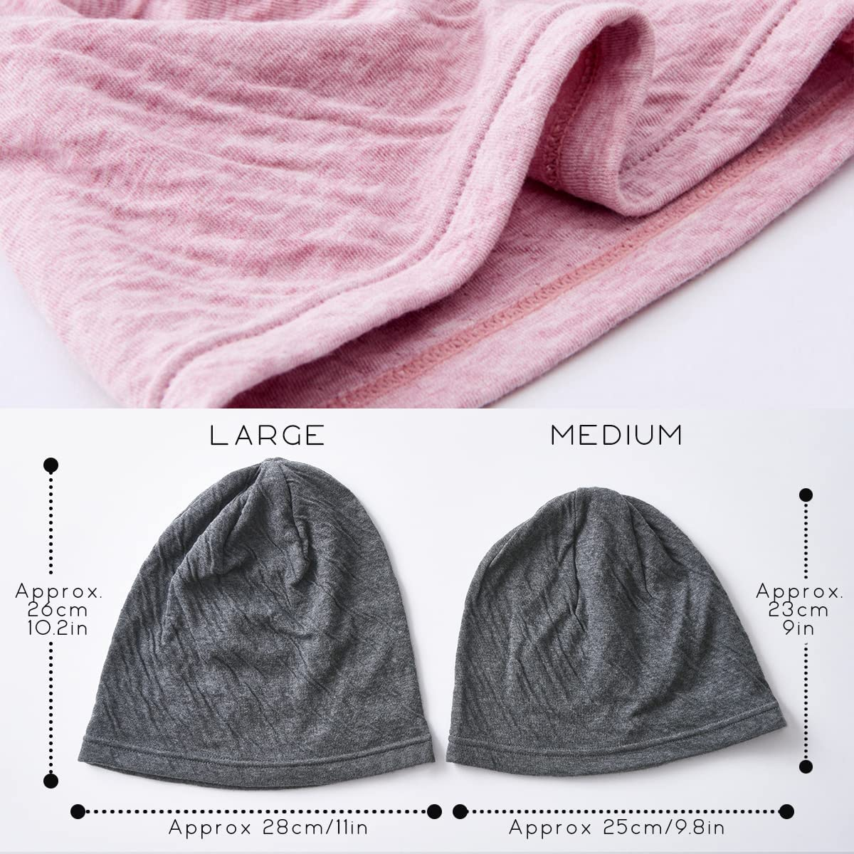 CHARM Womens Organic Cotton Beanie Hat - Mens Slouchy Beanie Made in Japan Chemo Hat