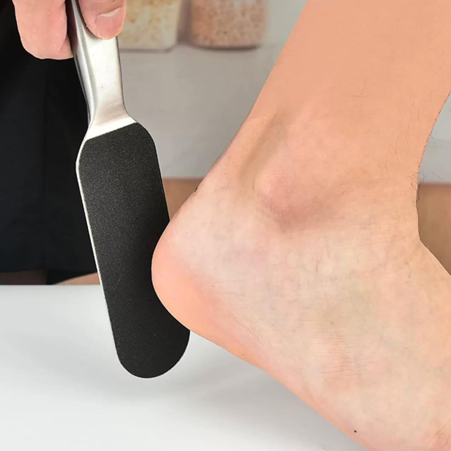 Wjelet Callus Removal Foot Set, Foot File with 20 Replacement Sandpapers, Double-Sided Callus File for Wet and Dry Feet, Stainless Steel Callus Remover for Smooth and Nourished Foot Skin