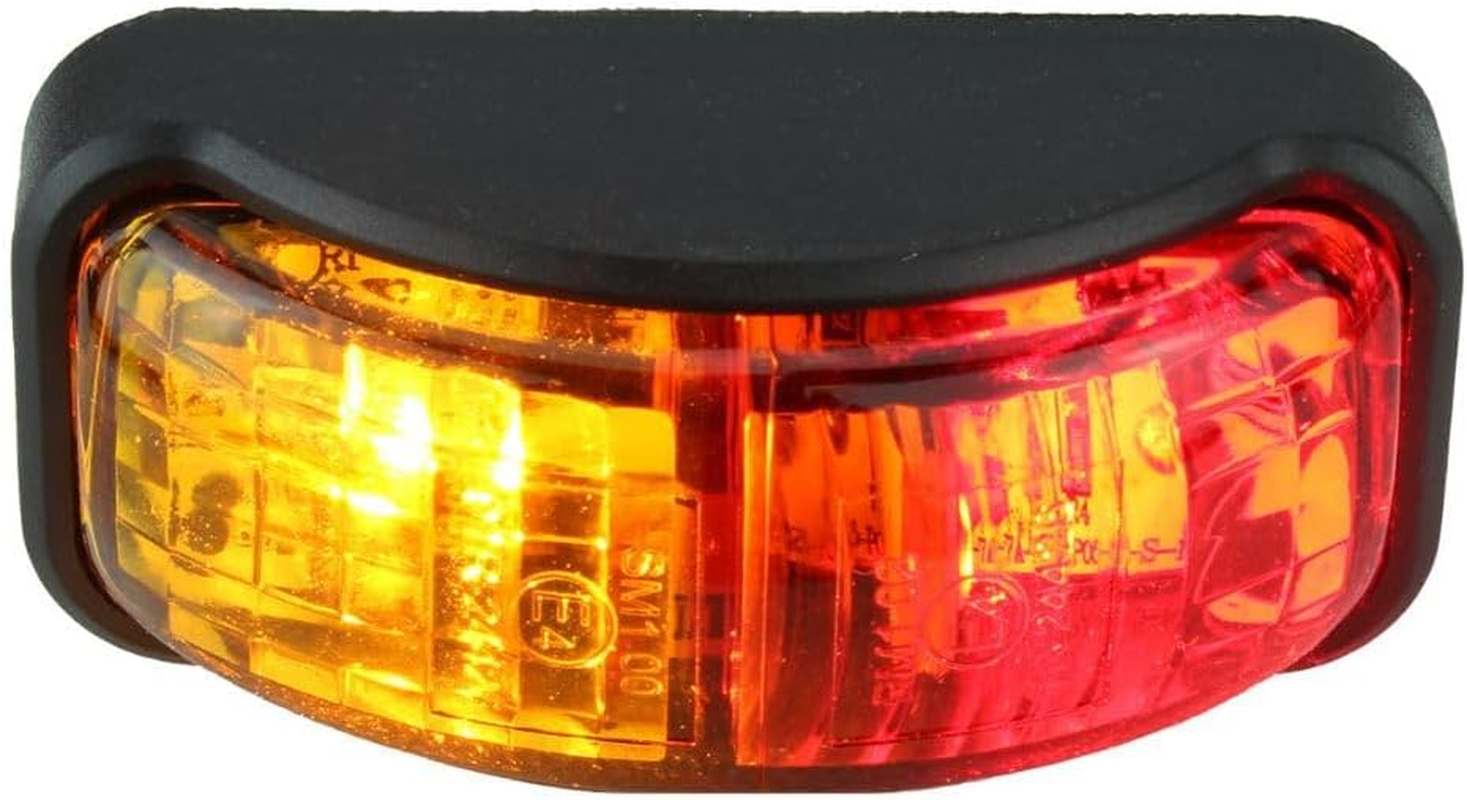 Led Clearance Lights Side Marker Lamp Amber Trailer Truck Caravan Multi Volt Amber-Red 2-Pack Bundle