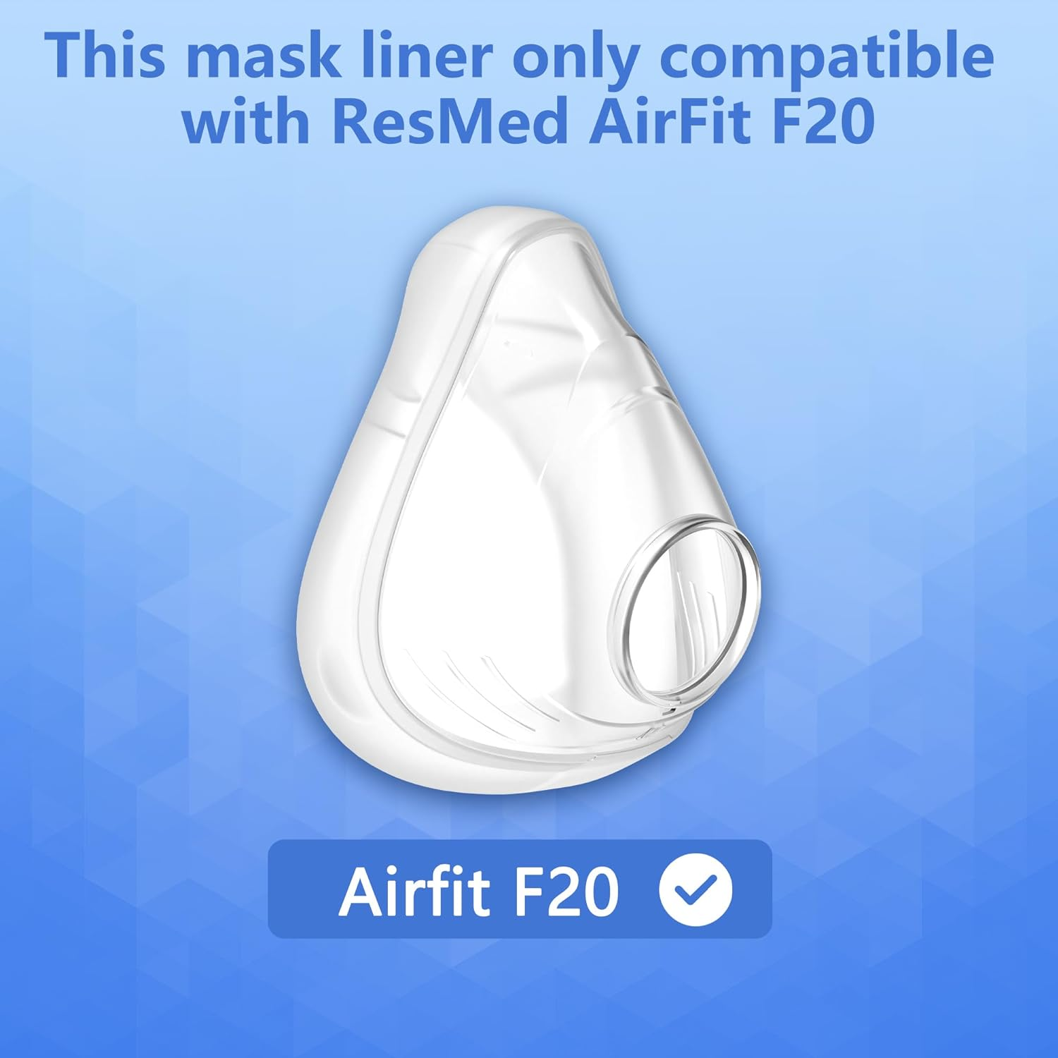 Full Face Mask Liners(M), Reusable Cushion Covers Compatible with Airfit F20& Airtouch F20 for Reducing Red Mark, NOT for Mirage Quattro& F30 Mask - Pack of 6, Great-Value Supplies by Airsmart image number 2