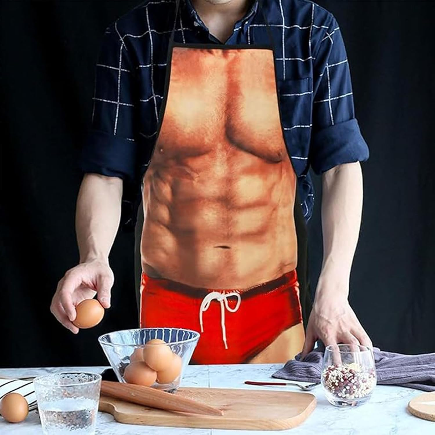 2Pack Apron, 3D Waterproof Funny Apron, Sexy Man and Woman Cooking Apron, Polyester Sexy Apron for Home, Kitchen. Funny Creative Cooking Apron Couple image number 5