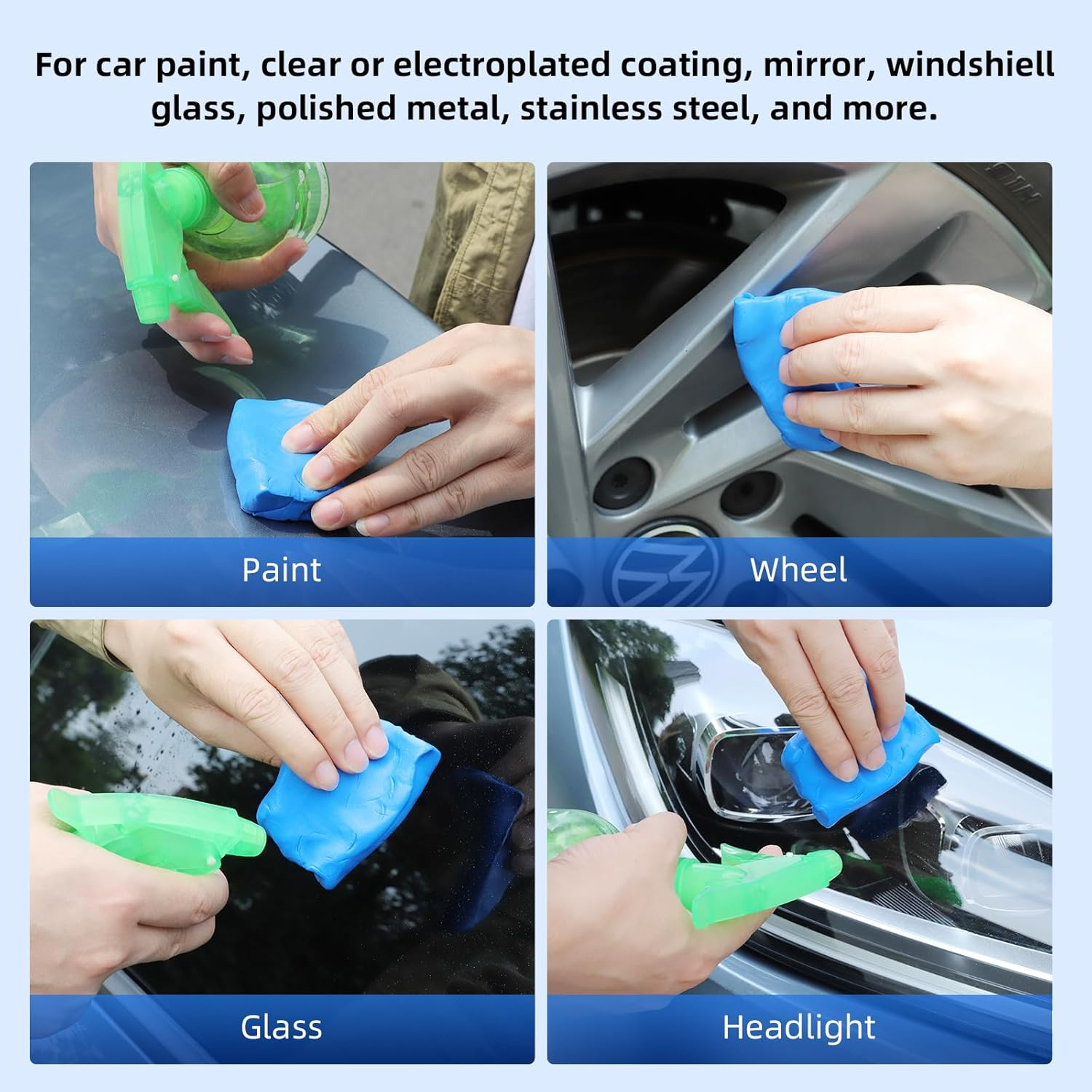 IPELY 4 Pack Car Clay Bar 100G Auto Detailing Magic Clay Bar Cleaner - Orange-Premium Grade image number 5