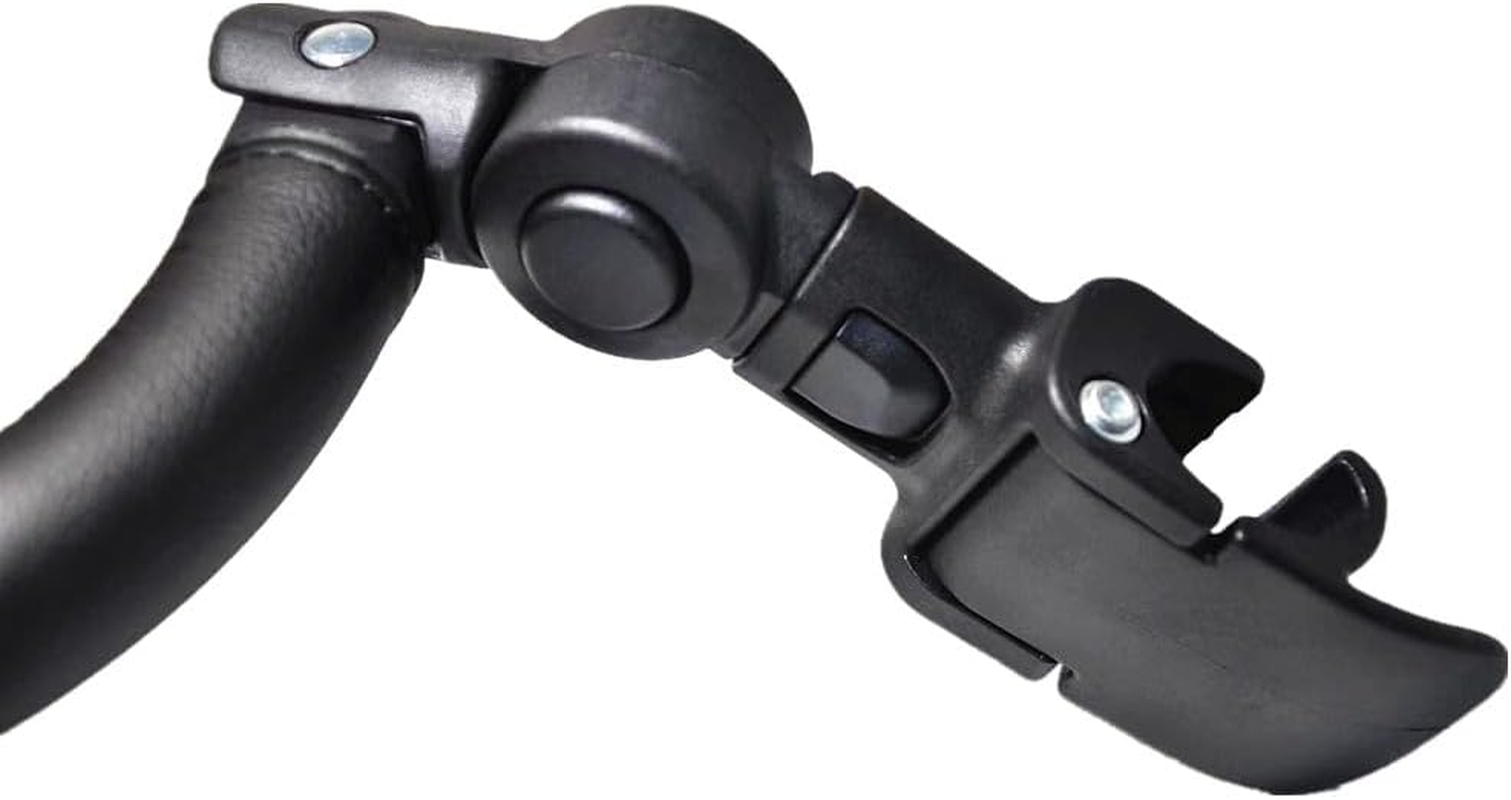 Baby Stroller Bumper Bar Armrest Handle Crossbar Accessories Just for Bugaboo Bee 3 / Bee 5 / Bee 6 with Black PU Leather Handle Cover, Adjustable Angle image number 1