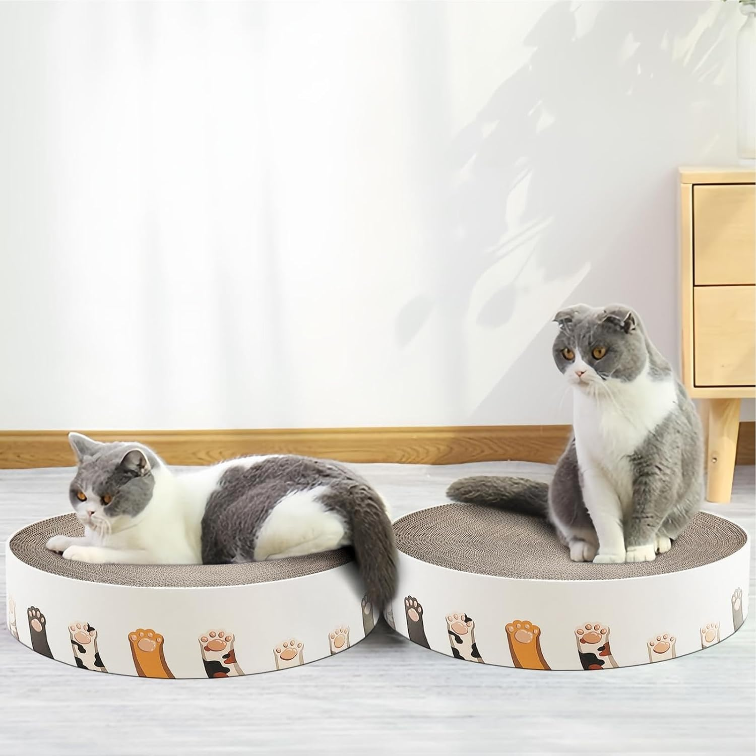 Furtryvl Cat Scratcher Lounge - Cat Scratch Pad Bowl Nest Corrugated - 2 in 1 Cat Scratch Nest for Indoor Cats, Protect Couch & Carpets & Sofas image number 3