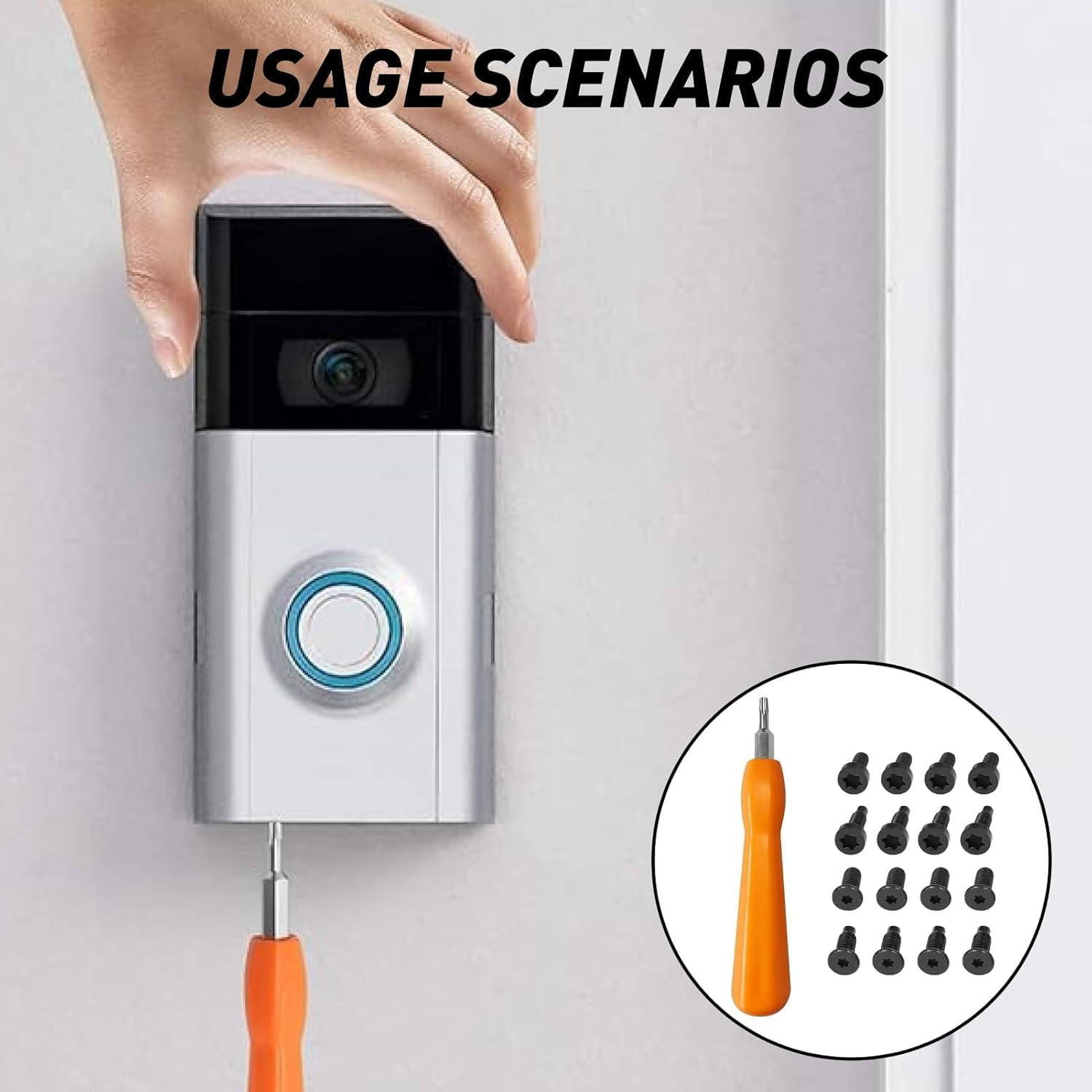 Doorbell Security Screw Kit Tamper-Proof Replacement Screws Driver for Ring 1 2 Pro anti Theft Installation Hardware 4 Screws Tool Included image number 3