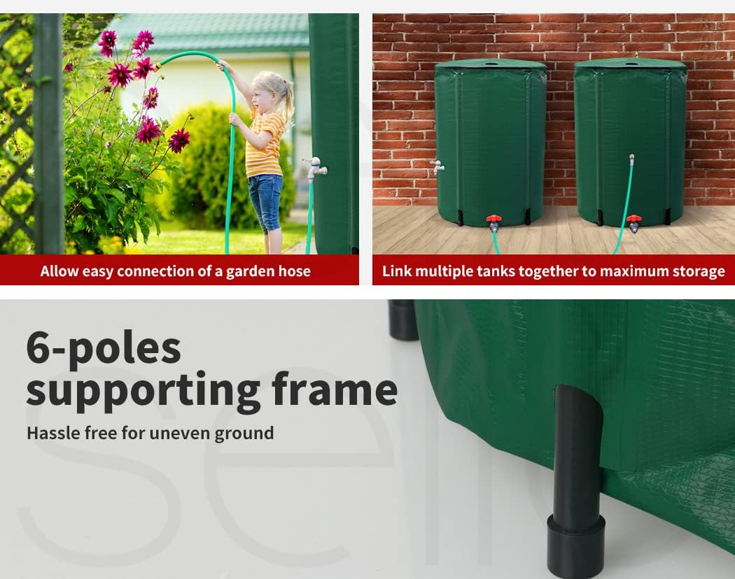 Water Tank Rain Storage Tanks Collapsible Camping Caravan Hydroponic Aqua 250L image number 4