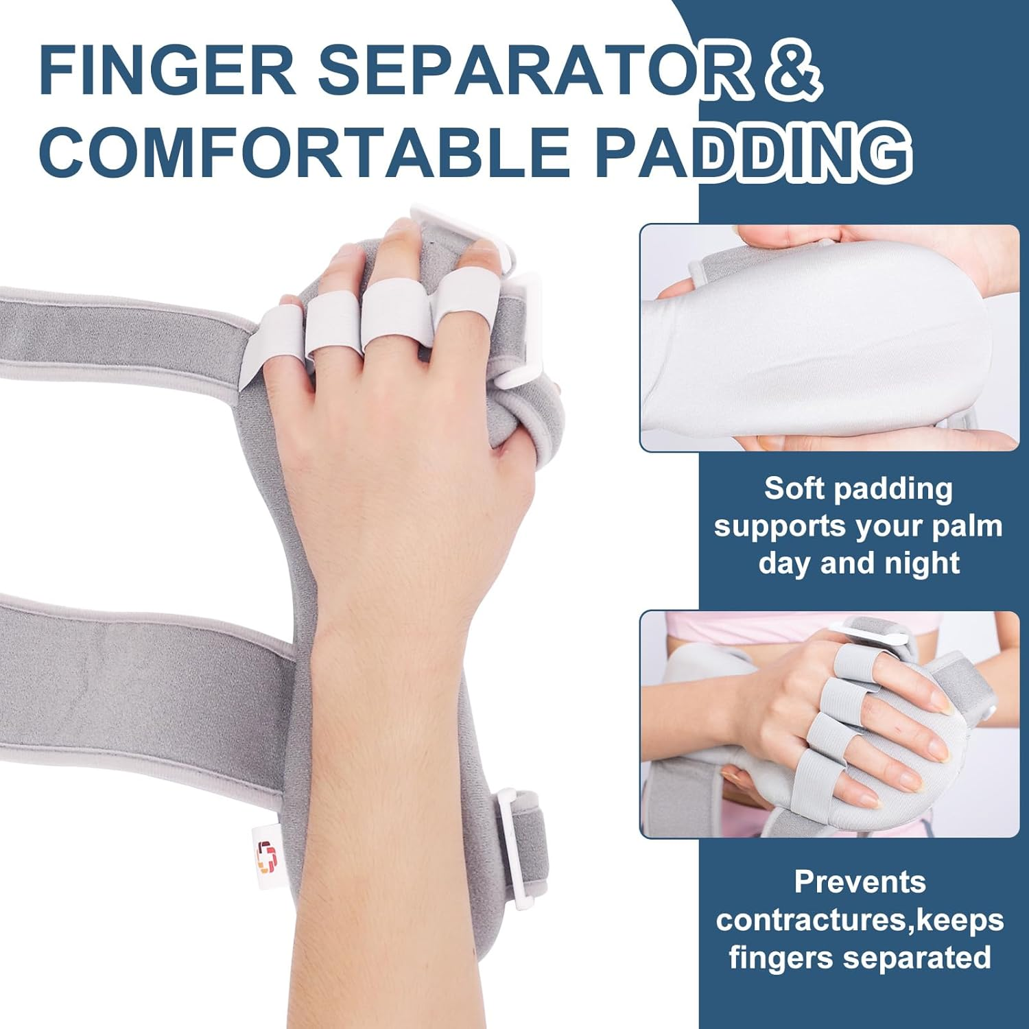 Resting Hand Splint for Stroke Recovery, Stroke Night Hand Brace with Finger Separator, Wrist & Finger Support Brace for Flexion Contractures, Arthritis, Carpal Tunnel Relief (S-Left)