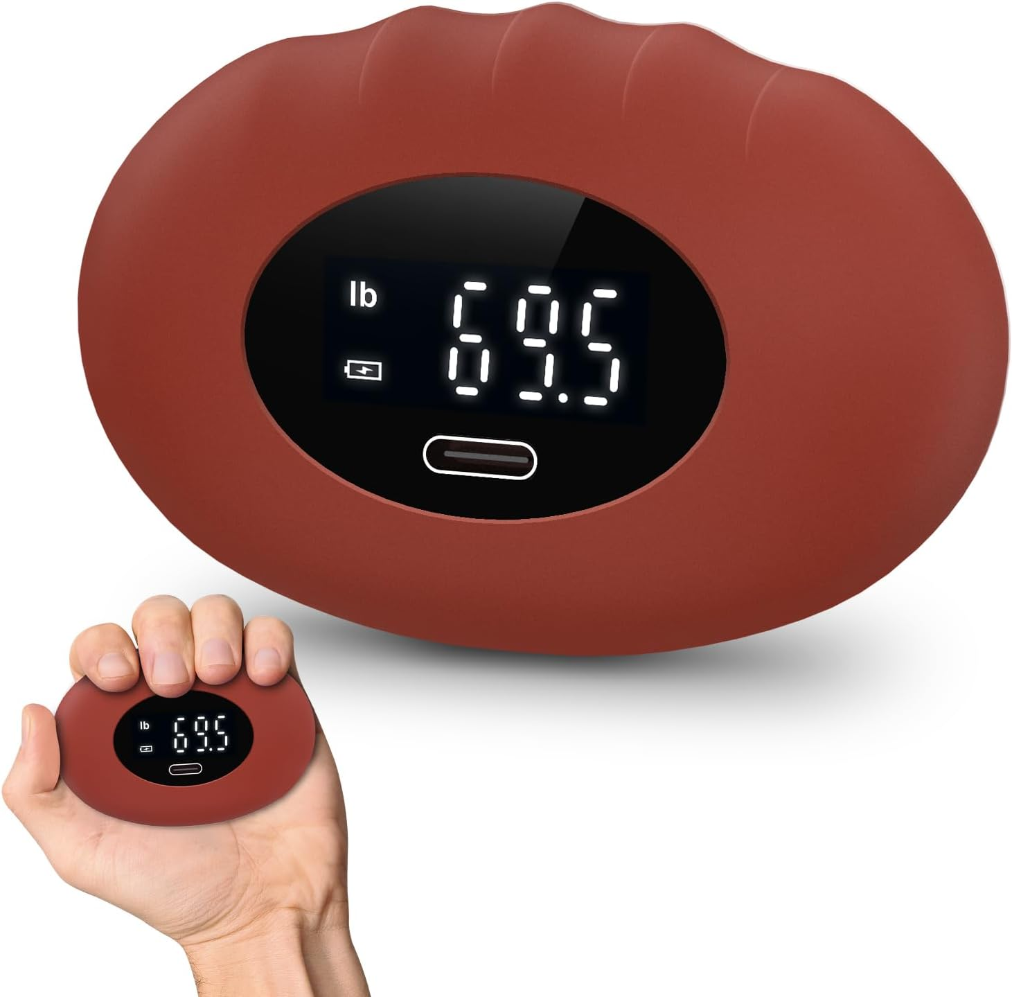 AMIR Hand Grip Strength Tester Trainer, Rechargeable Electronic Hand Dynamometer up to 395 Lbs Forearm - Gripper - Finger Grip Strengthener Exerciser, Stress Balls for Sport Home School Use image number 3