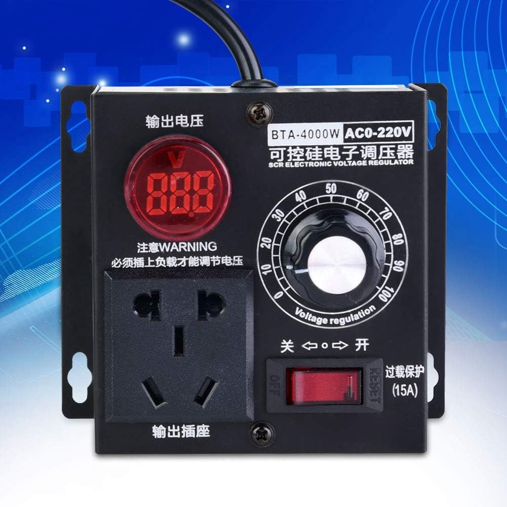 Motor Fan Speed Controller Stepless Voltage Adjustment Voltage Regulator, Fan Speed Controller, for Home for Motor(National Standard) image number 3