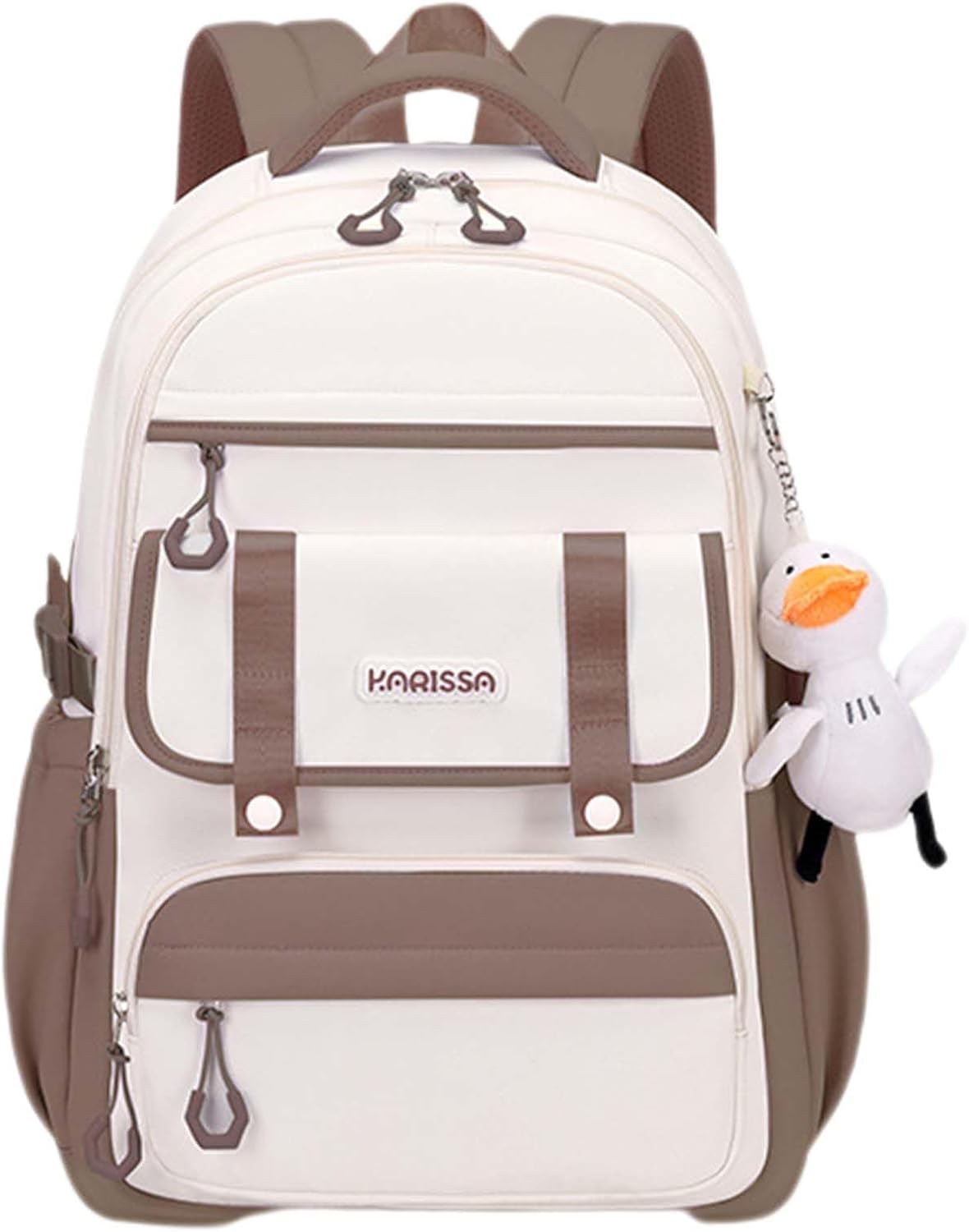 MININAI Womens Backpack for College Cute Aesthetic Large Capacity Laptop Backpack Kawaii Preppy Computer Daypack with Pendant