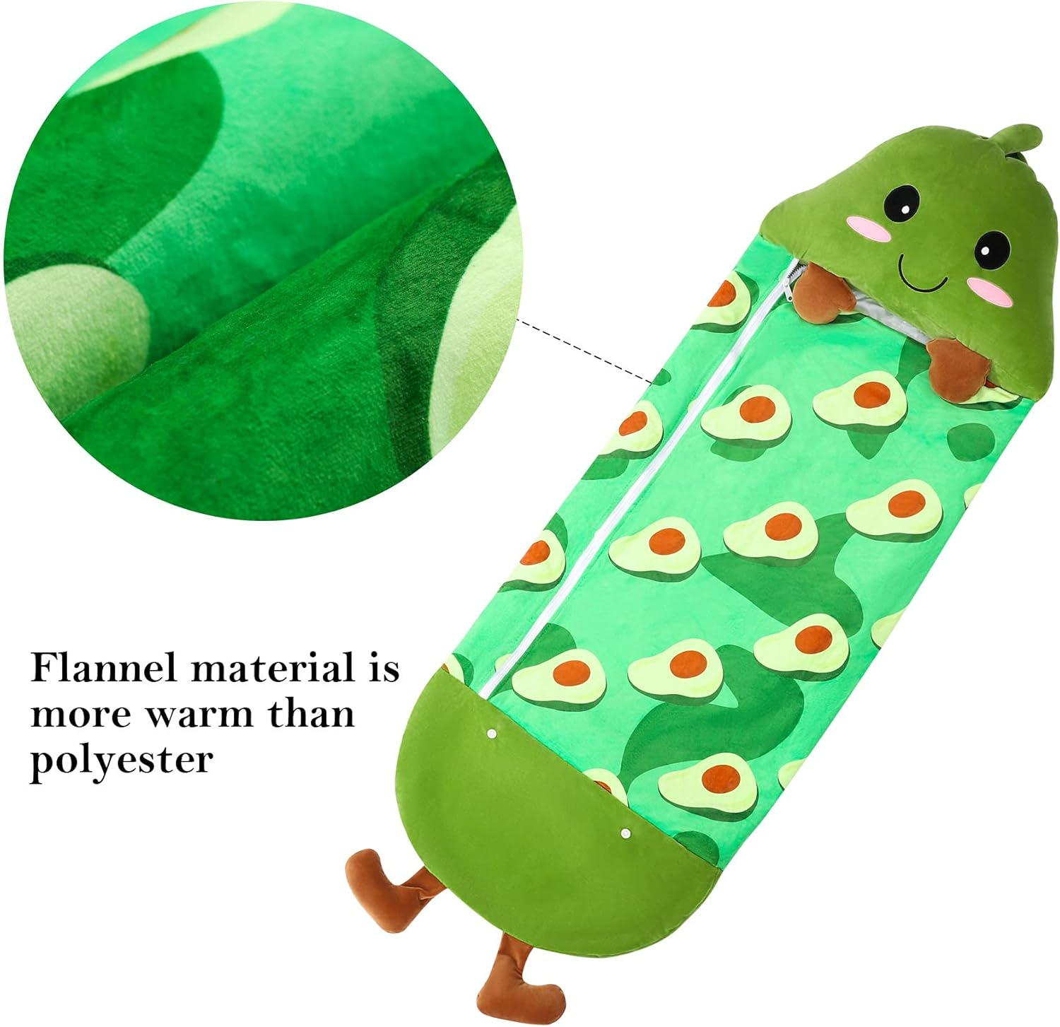 Kids Sleeping Bag with Pillow Toddler Fluffy Sherpa Winter Blanket Camping Sleeping Bags for Boys or Girls image number 3