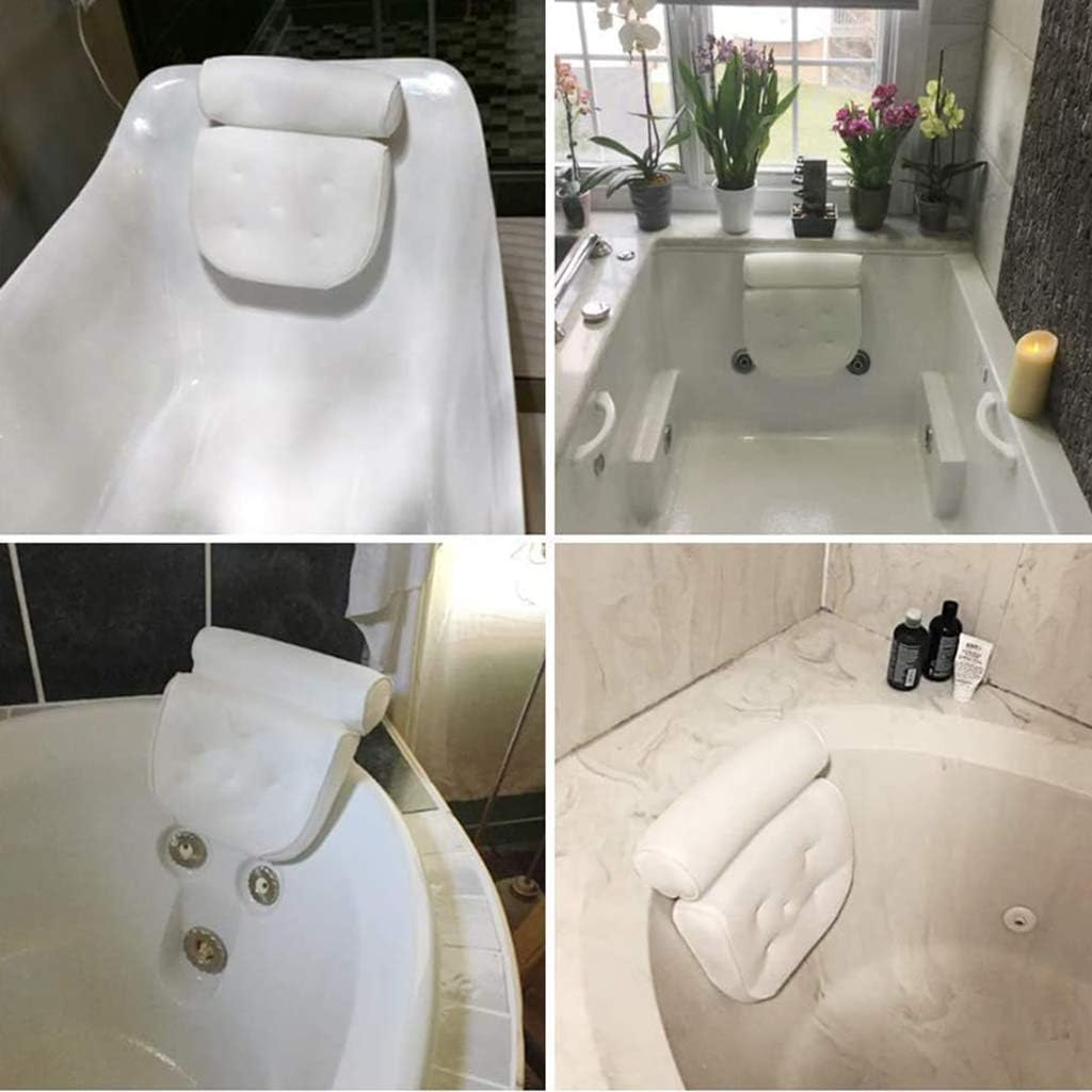Bathtub Pillows, Bathtub Spa Pillow with 4D Air Mesh Technology and 7 Suction Cups Helps Support Head Back Shoulder and Neck Fits All Bathtub image number 2