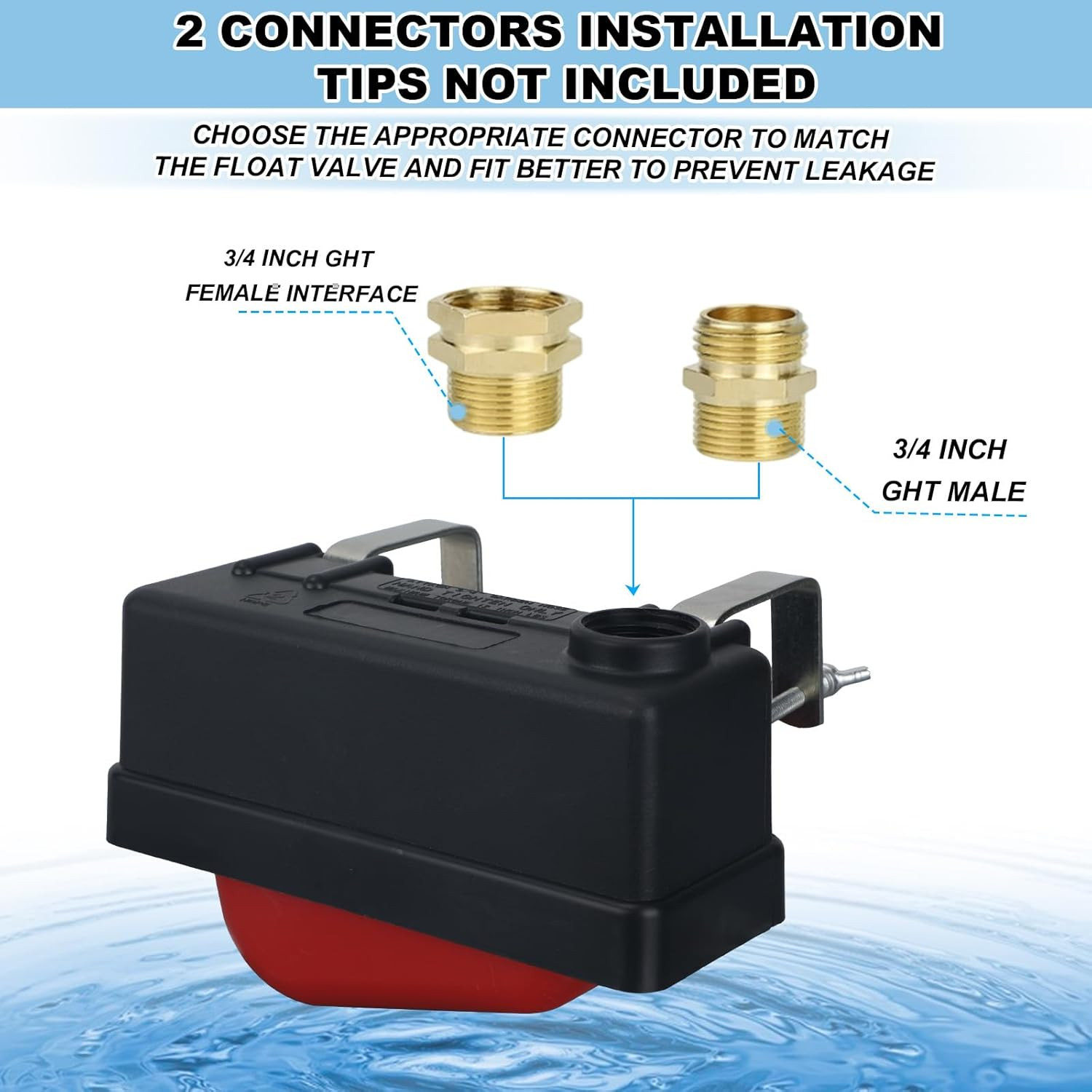 Lasuroa 2Pcs Stock Water Tank Float Valve, Automatic Water Trough Float Valve Level Control for Autofill Livestock Waterer Pond Pools Hydroponics Aquarium image number 5