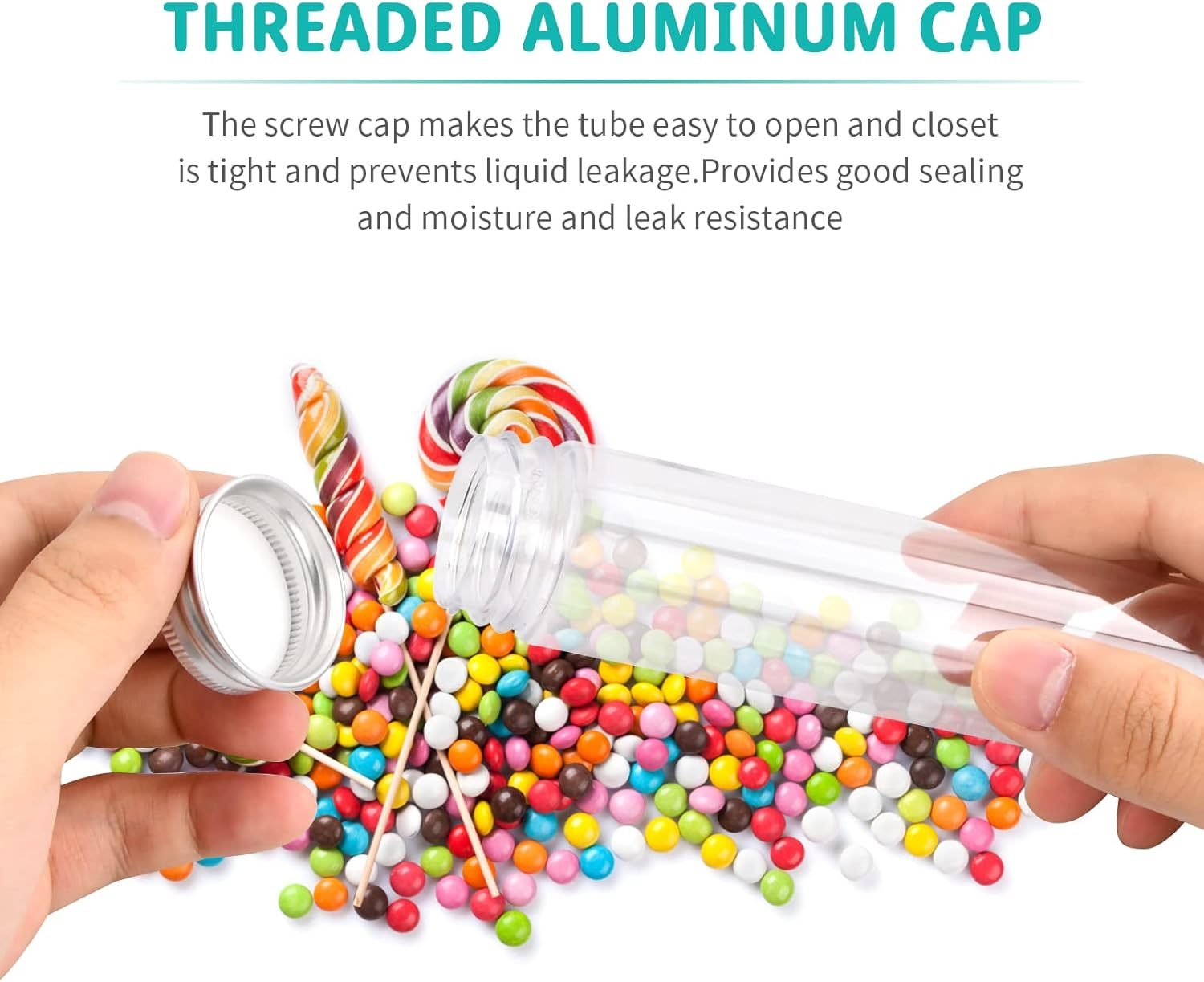 12 Pcs Clear Plastic Test Tubes with Screw Lid Caps, 110Ml Sample Test Bottle Storage Container Tubes for Laboratory Scientific Experiments Plant Cultivation Party Decoration Candy Salt Storage image number 4