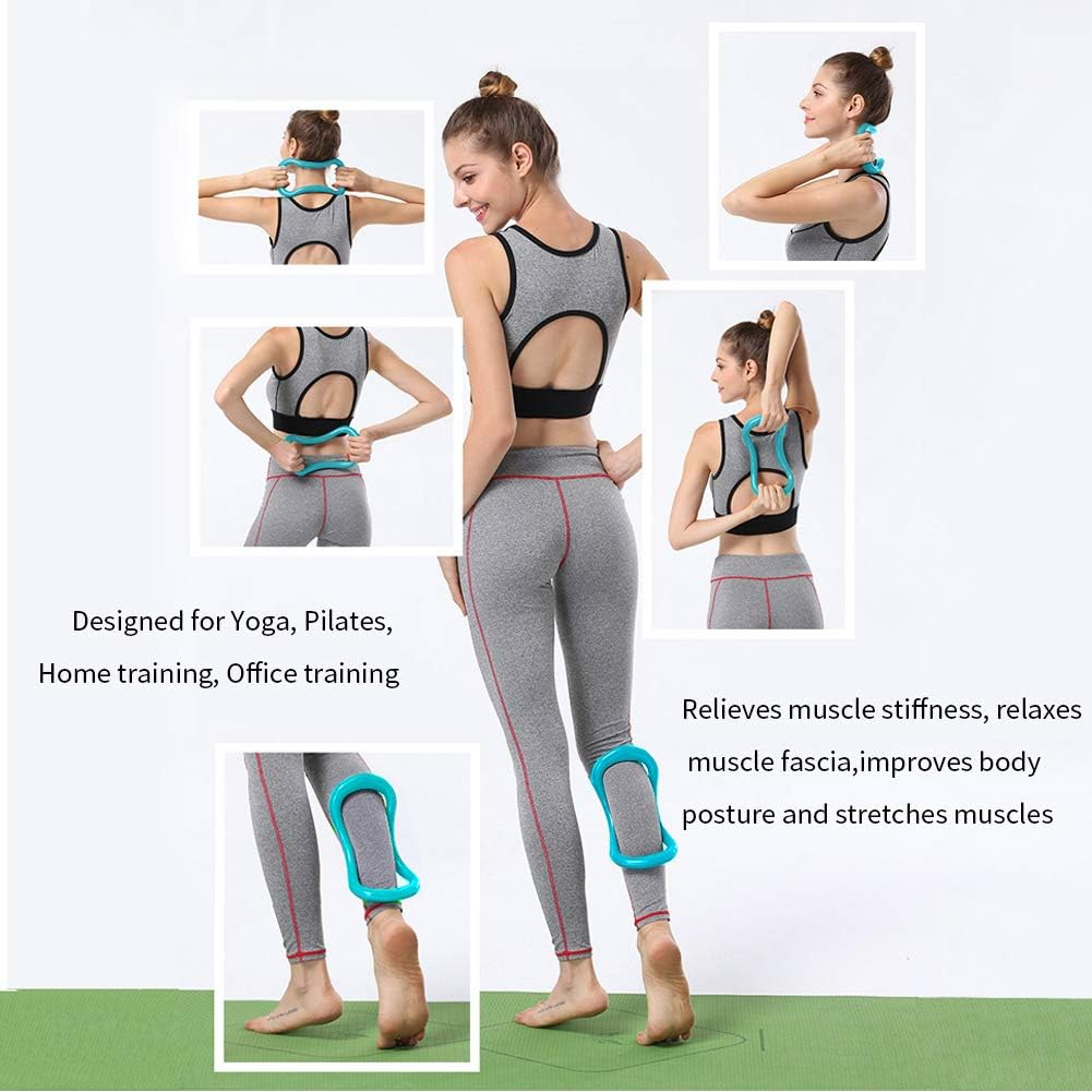 Sunsign 2 Pack Adjustable Soft Yoga Ring Pilates Ring Fitness Ring Full Body Toning Fitness Circle Great for Shoulder Back Arm Leg Pain Green image number 4