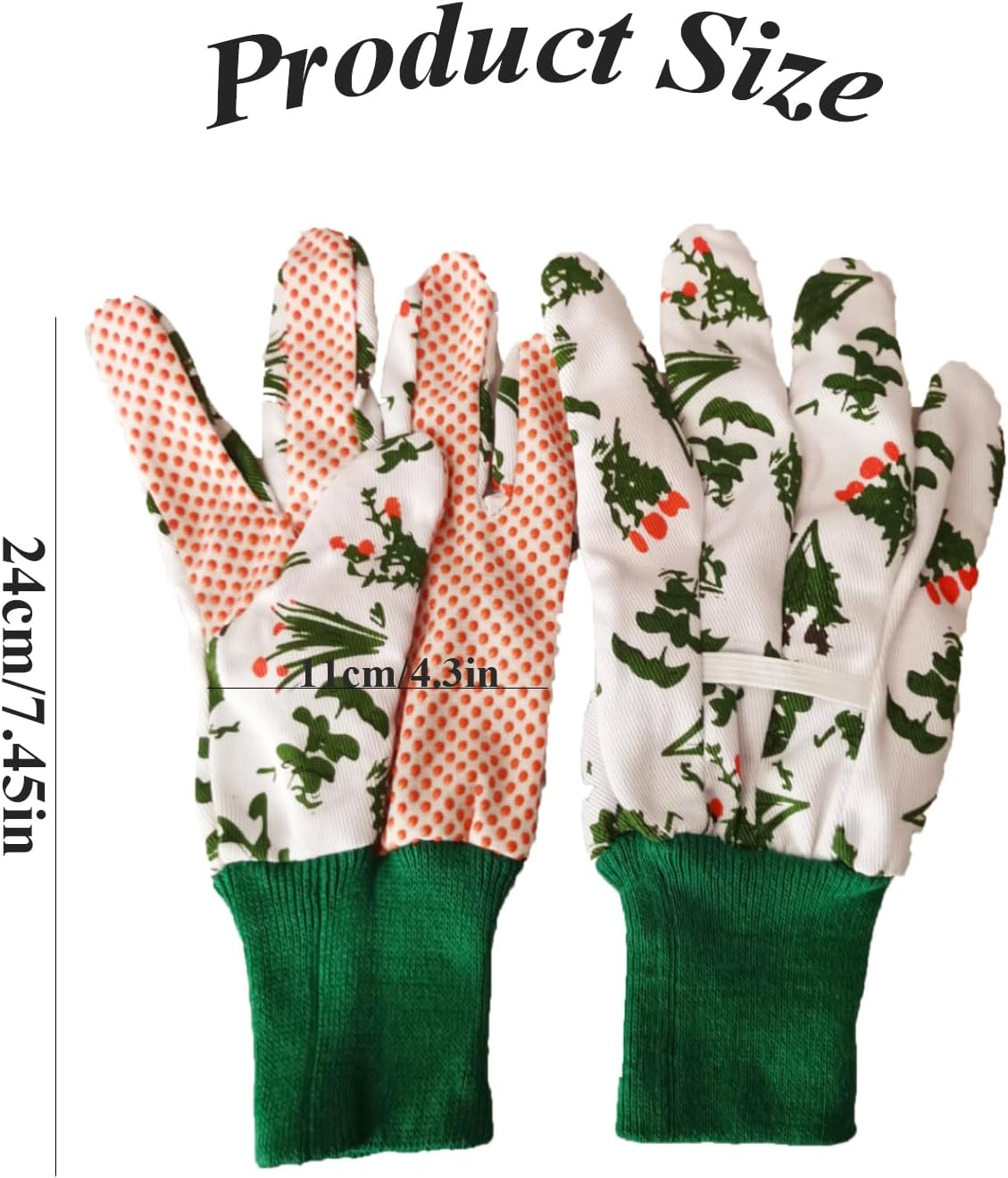 2 Pairs Garden Gloves, Couple Style Non-Slip Grip Garden Work Gloves with Elastic Cuffs, Build a Garden of Love Together, Used for Garden Cleaning, Gardening, Weeding, Planting, Watering image number 2