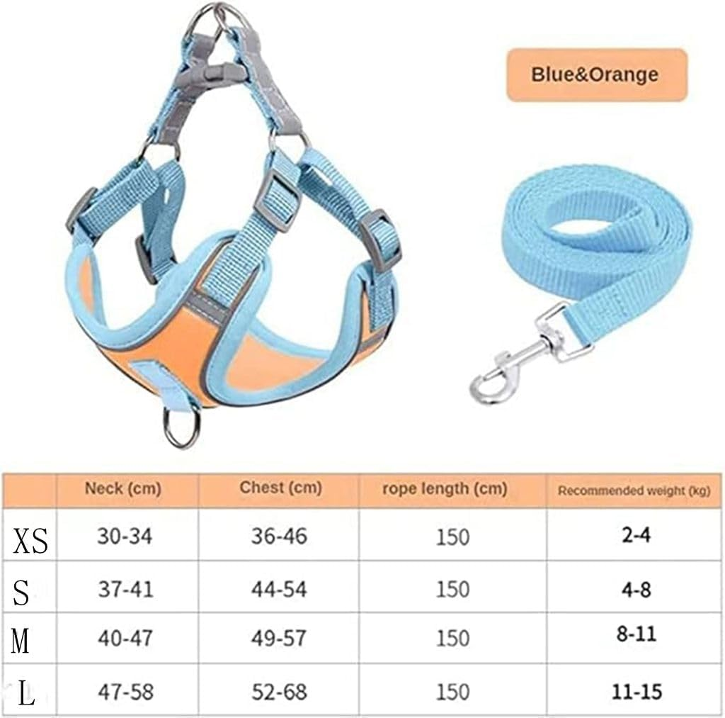 Dog Harness and Leash Step-In Air All Weather Mesh Step in Vest Harness for Small and Medium Dogs Yellow M