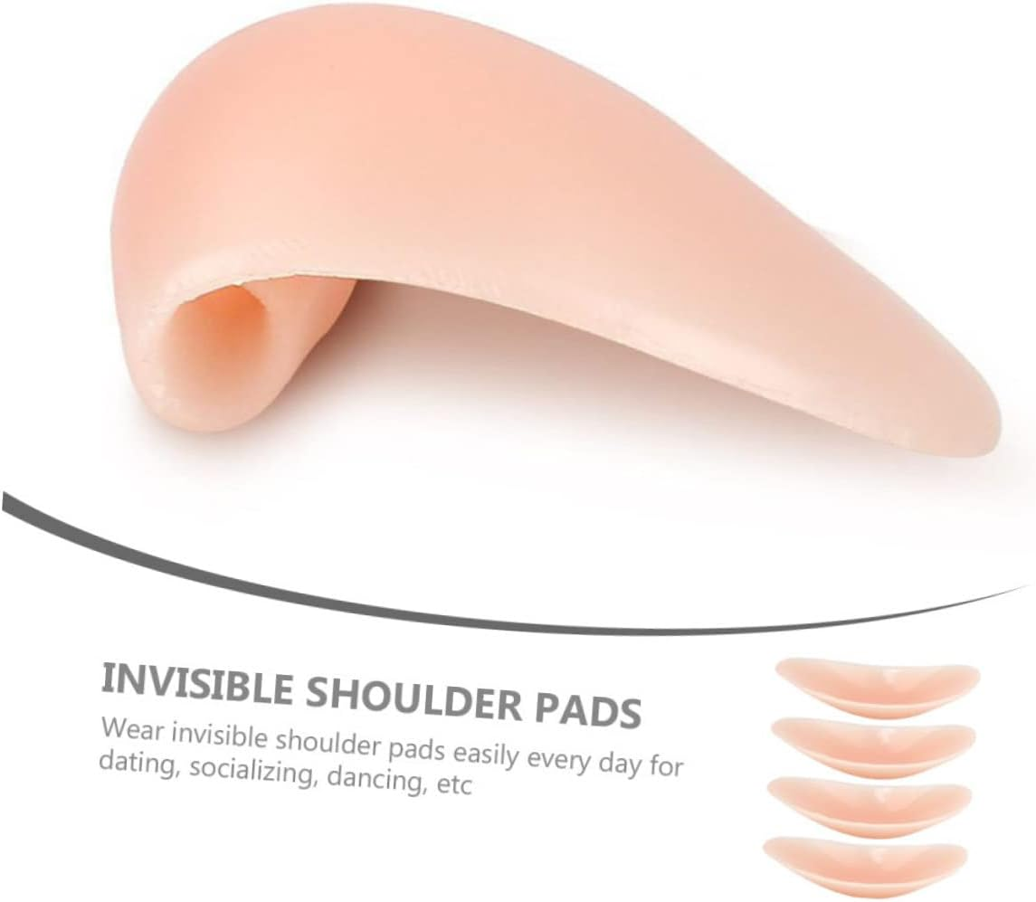 KOMBIUDA 4Pcs Invisible Silicone Shoulder Pads for Women Slip Shoulder Enhancer Pads Comfortable and Breathable Cushion for Clothing Support image number 3