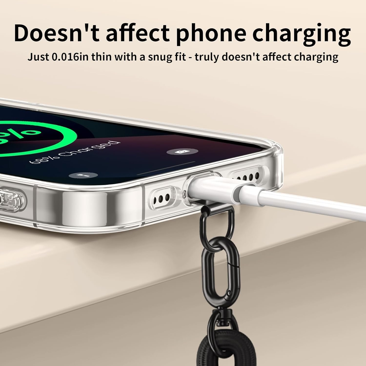 Casecret Mobile Phone Chain Universal Adjustable Mobile Phone Strap for Hanging Mobile Phone Chain Lanyard Neck Strap for Men and Women with Patch Cord for Iphone Samsung Xiaomi Sport Travel Outdoor - A-Black image number 2