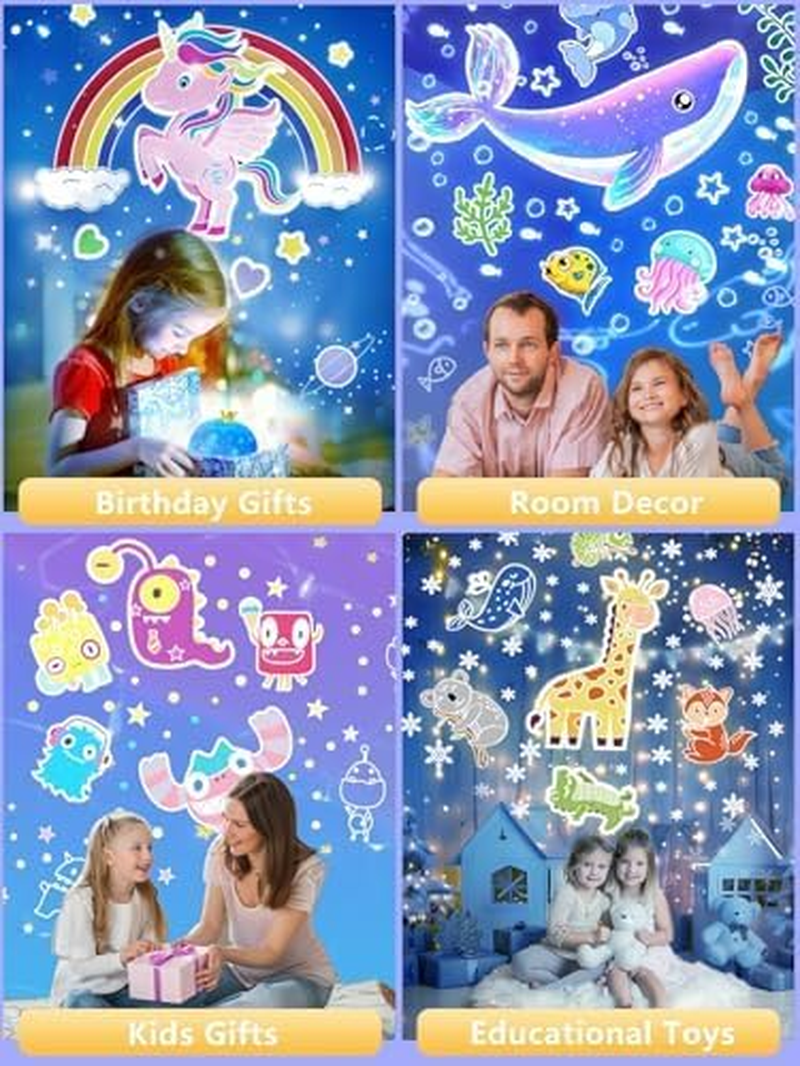 Projector Night Light for Kids + 21 Sets of Films, Baby Night Light Projector for Bedroom, Ceiling, Kids Star Galaxy Projector with 360&deg; Rotation for Baby Girls Boys, Christmas, Nursery, Room Decor image number 5