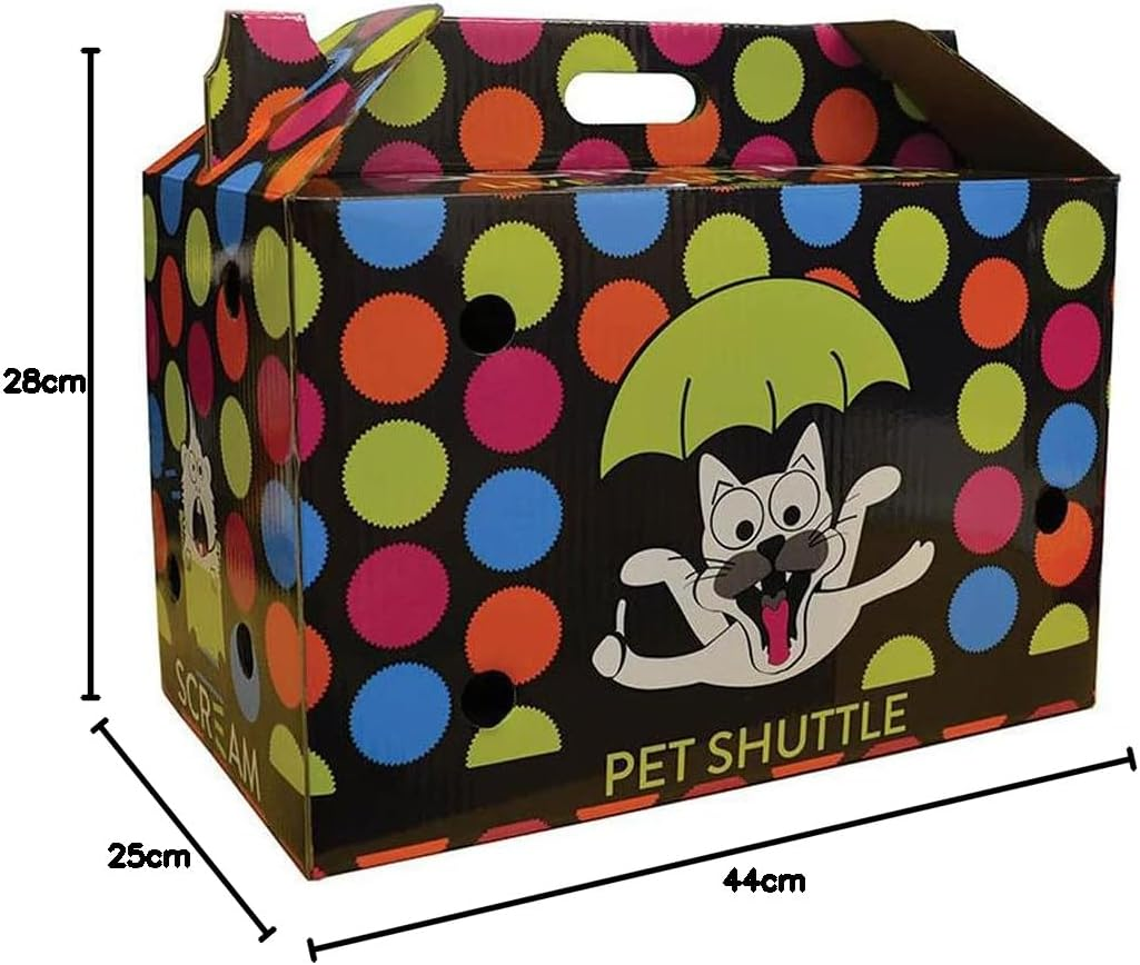 SCREAM Cardboard Pet Shuttle 44X25X28Cm, Multicolour, 44X25X28Cm image number 3