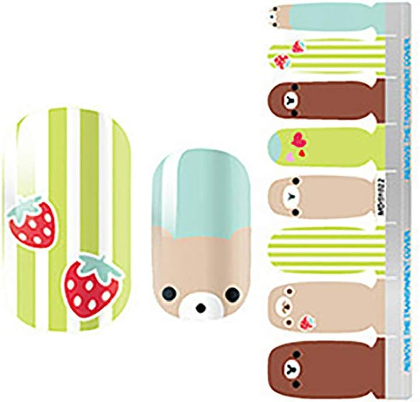 9 Sheets Nail Art Decals Nail Art Stickers Nail Polish Stickers Glitter DIY Self-Adhesive for Girls image number 1