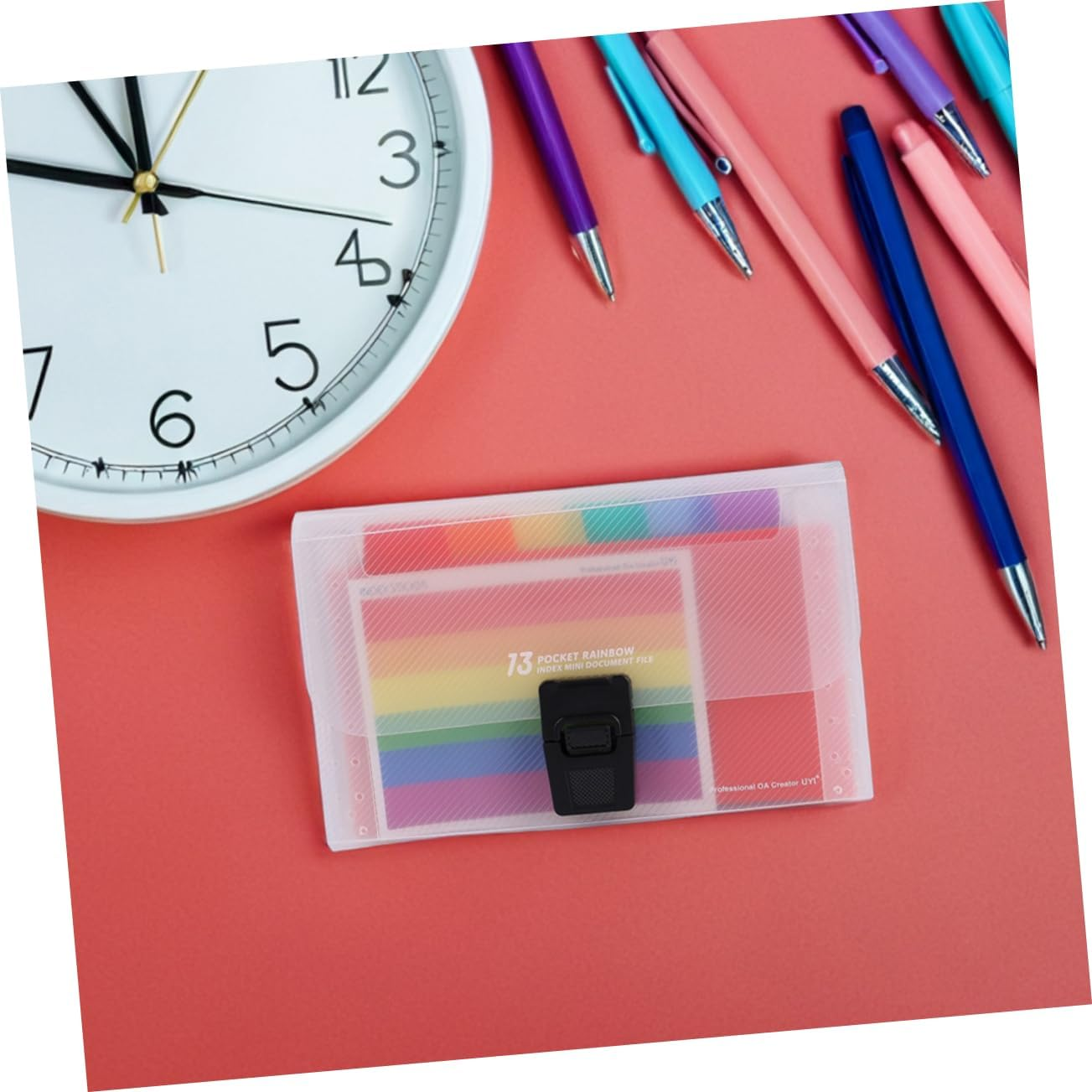 CLISPEED 3Pcs Accordion File Storage Bag Expanding Folder Plastic Document Holder for Receipts Office Stationery image number 6