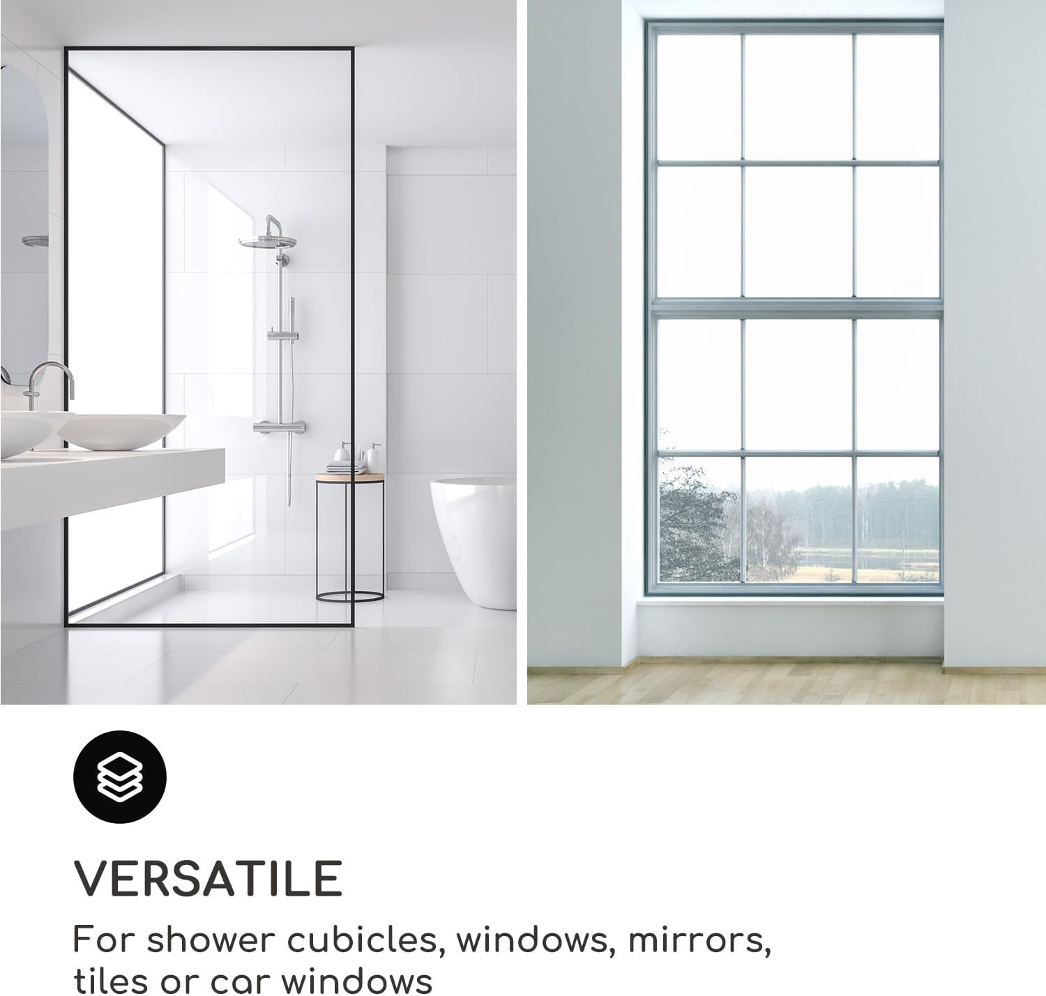 G&Uuml;TEWERK Shower Squeegee for Glass Doors and Windows - 9 Inch Grey Rubber Blade for Cleaning image number 6