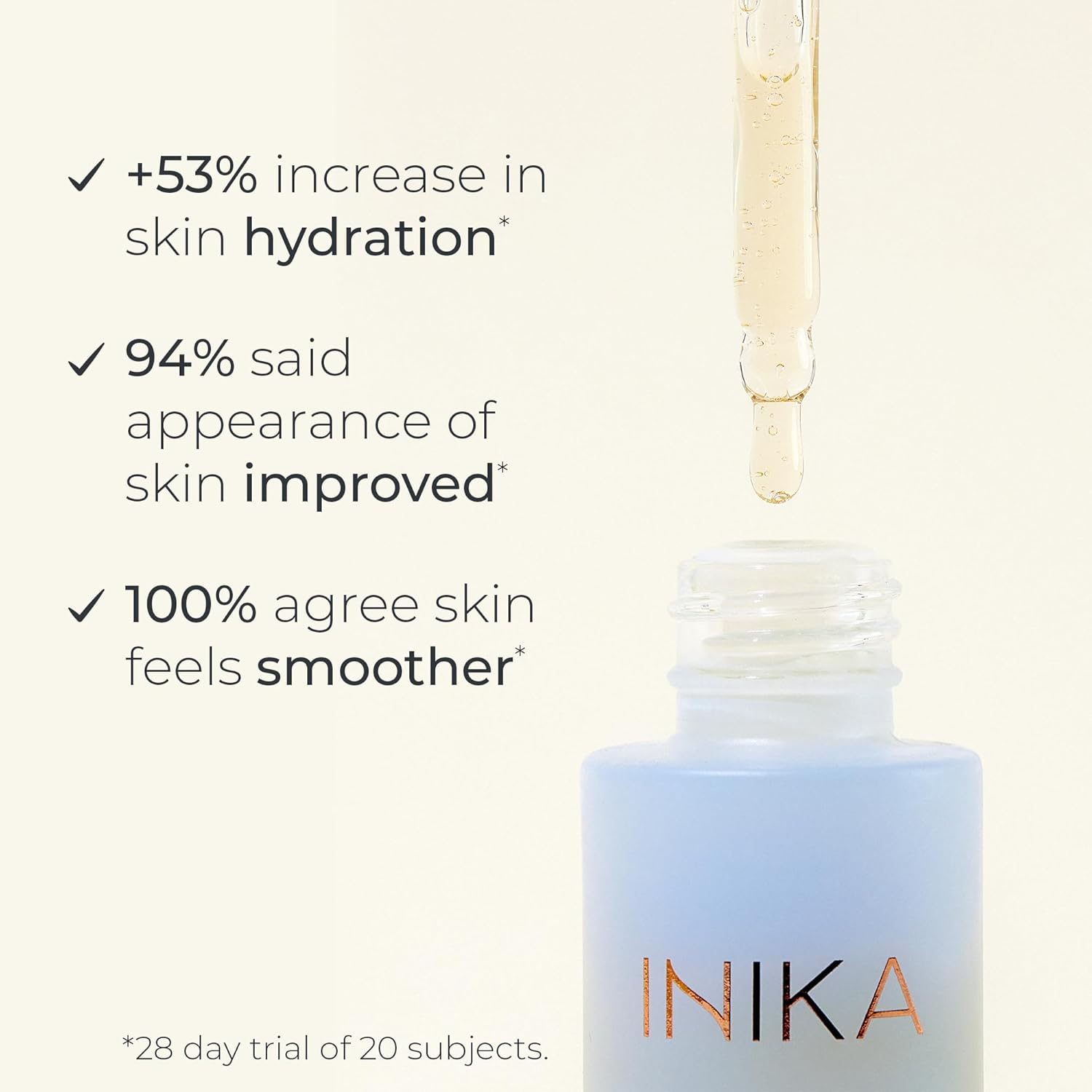 INIKA Hyaluronic Hydration Complex | Clinically Proven. 100% Natural. Lightweight, Oil-Free Serum Boosts Hydration, Protects Skin Barrier and Minimizes Fine Lines + Wrinkles. 30Ml image number 2