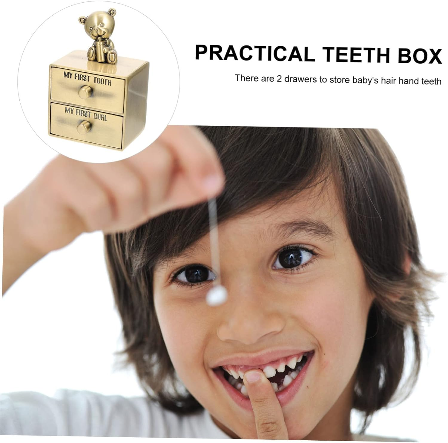 Sosoport Boys and Girls Deciduous Teeth Storage Box Teeth Keepsake Box for Fetal Memory in Style for Newborn image number 5
