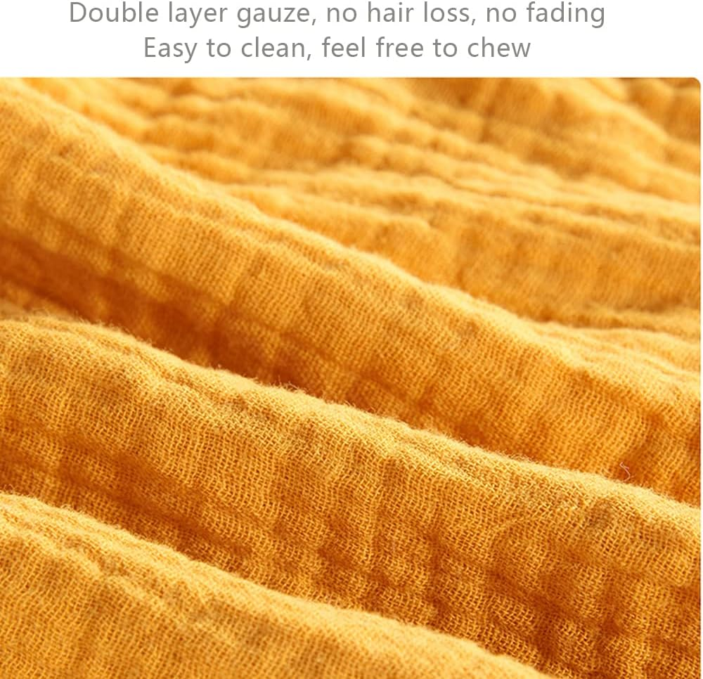 Organic Cotton Muslin Lovey Blanket, Organic Cotton Muslin Bunny Security Blanket Soft & Breathable Lovie Baby Gifts for Boys and Girls (Orange) - Yellow image number 4