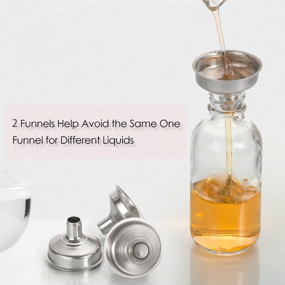 ADTZYLD 12-Pack Reusable 2 Oz Glass Bottles with Lids & Funnels - Perfect for Travel, Potions, Ginger Shots, Oils, Juice, Sauce, Spice, Milk, Breastmilk (12) image number 4