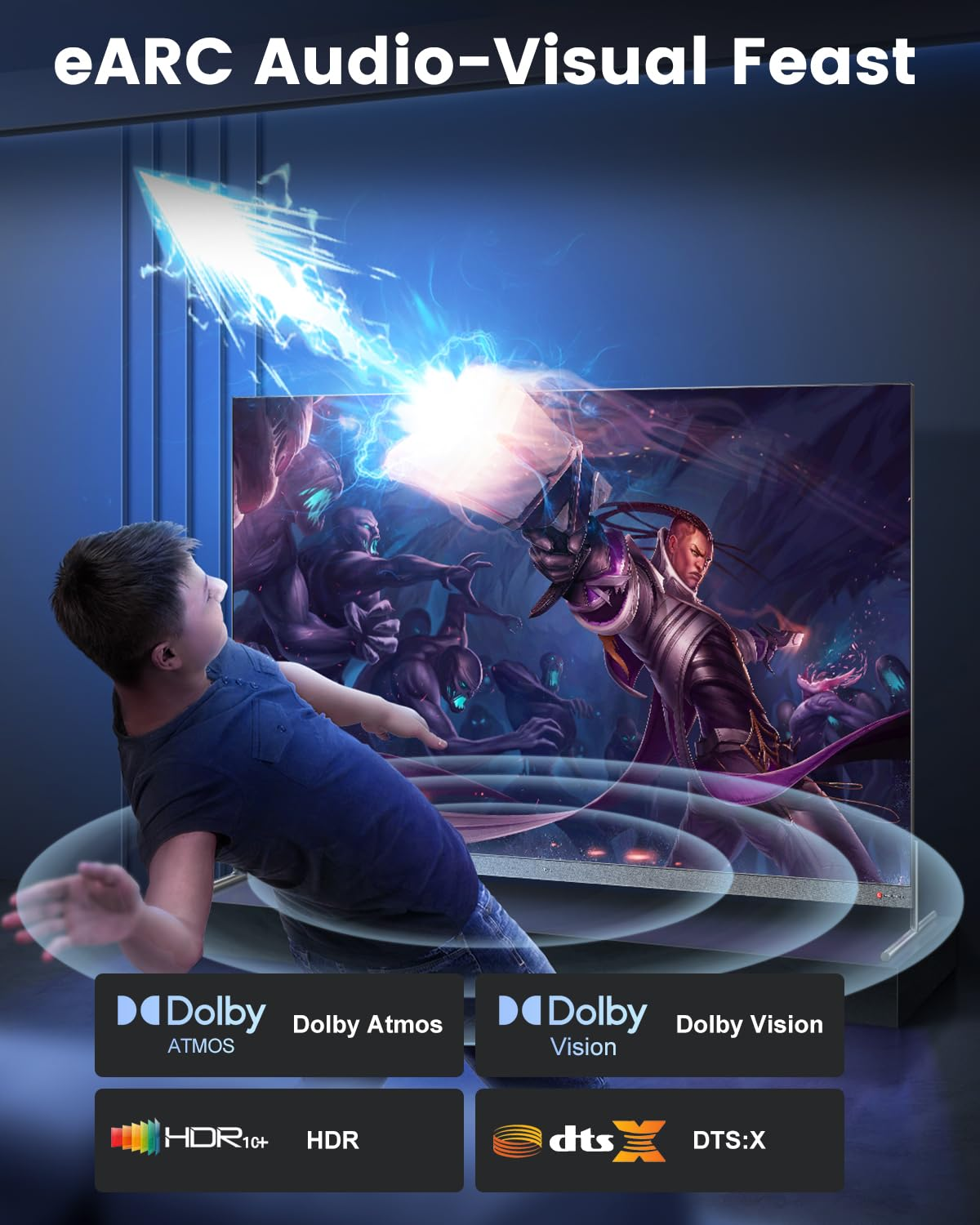 10K 8K Fiber Optic HDMI Cable 1M, 48Gbps 8K60Hz Super Flexible HDMI 2.1 Cable Earc HDR10 HDCP 2.2&2.3 Dolby Dynamic HDR Compatible with Blu-Ray/Roku Tv/Ps5/Hdtv/Soundbar image number 1