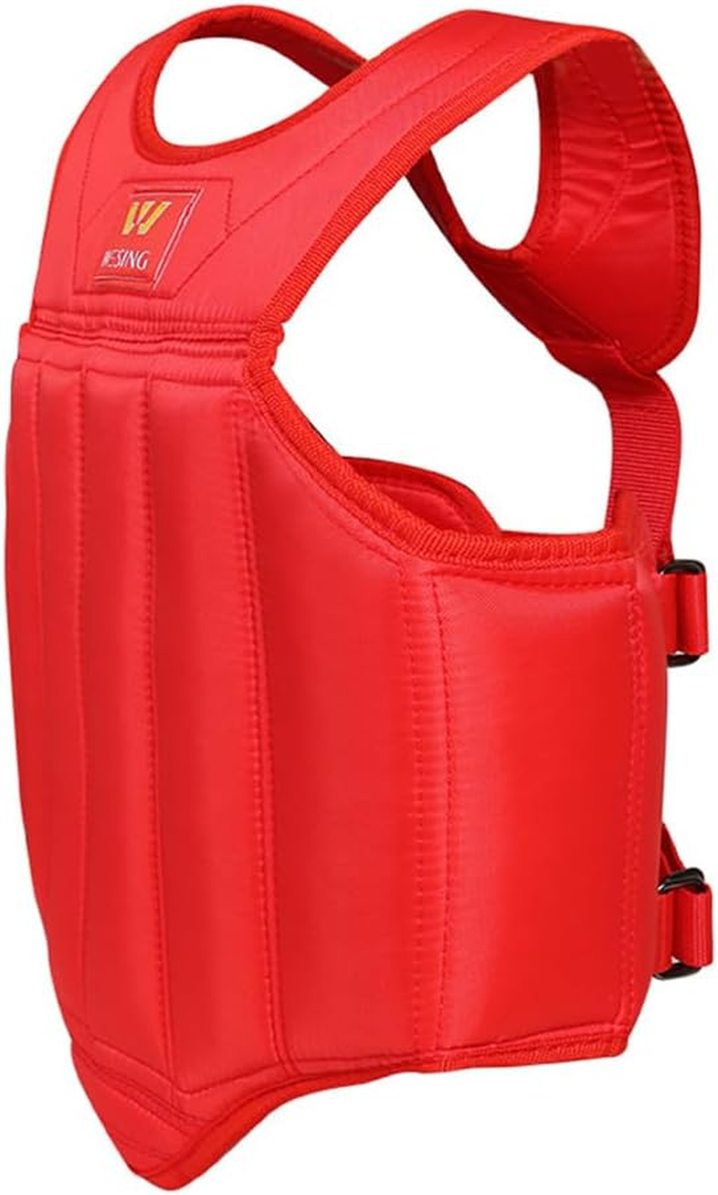 TOMVAES Chest Guard Protection Pad Adjustable Rib Shield Armour Protector, Solid Body Protector for Boxing, Karate,Mma,Taekwondo, Muay Thai for Adults (Red)