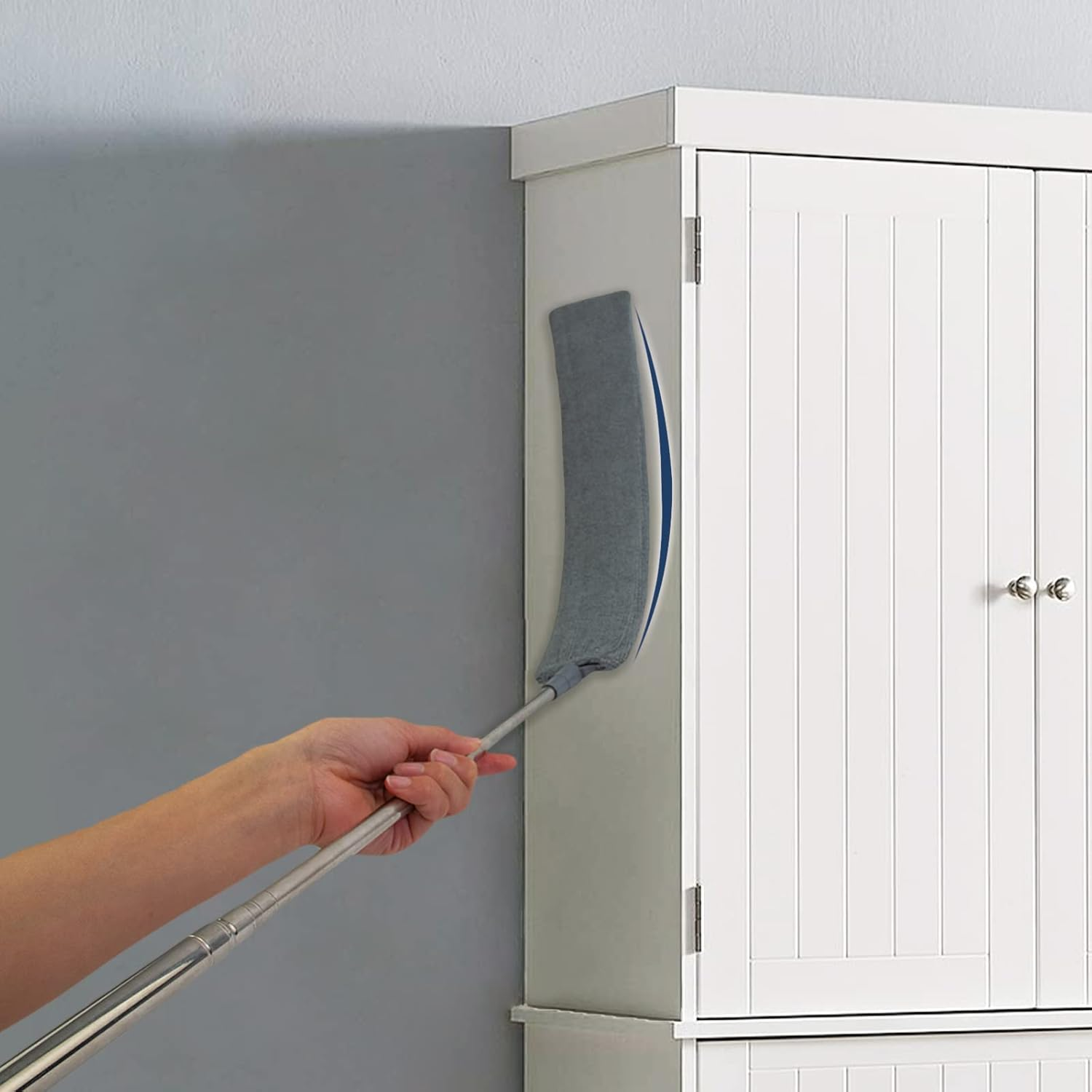 Retractable Gap Dust Cleaner with Extension Pole, Cleaning Tools with 3 Microfiber Dusting Cloths, Extendable Long Handle Duster for Cleaning under Refrigerator Sofa Couch Bed Furniture Appliance image number 5