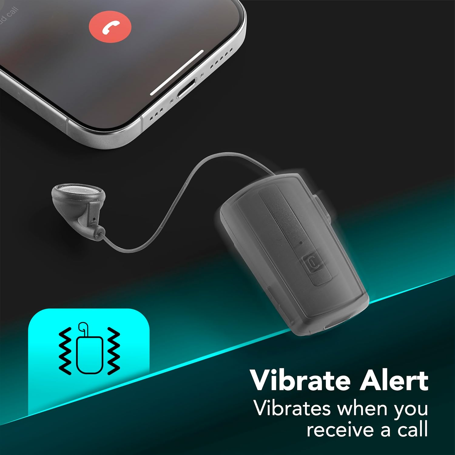 Cellularline Roller Clip Bluetooth Headset with Retractable Cable - Black/Grey image number 5