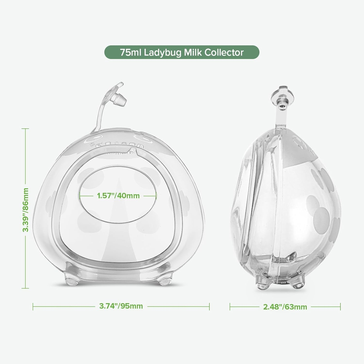 Haakaa Ladybug Milk Collector, Breast Shells Nursing Cup, Silicone Breast Milk Collector, Milk Savers for Breastfeeding, Nipple Shells Protect Sore Nipples Extra-Soft and Reusable (1 Pack, 75Ml