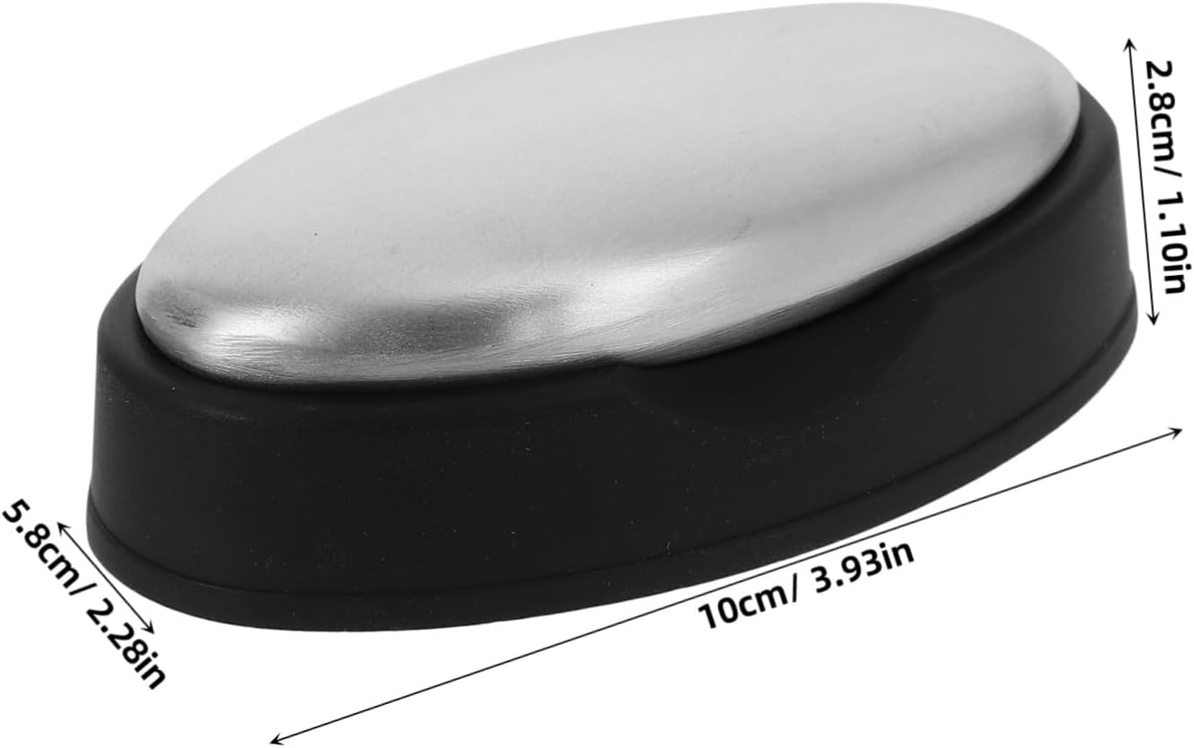 IMIKEYA Stainless Steel Odor Remover Soap Metal Soap for Kitchen Use for Eliminating Fish and Garlic Smells Compact Design for Easy Hand Cleaning with Base image number 2