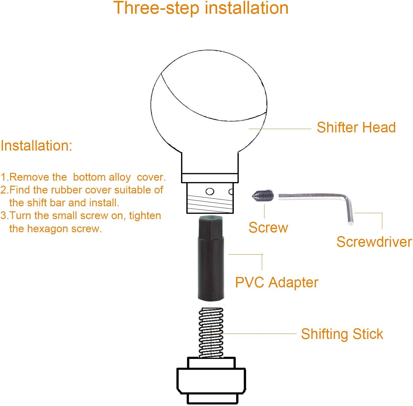 Arenbel New Universal Manual and Automatic Car Gear Stick Shifter Knob Skull Shift Lever Fit Most Cars Black Bone image number 1